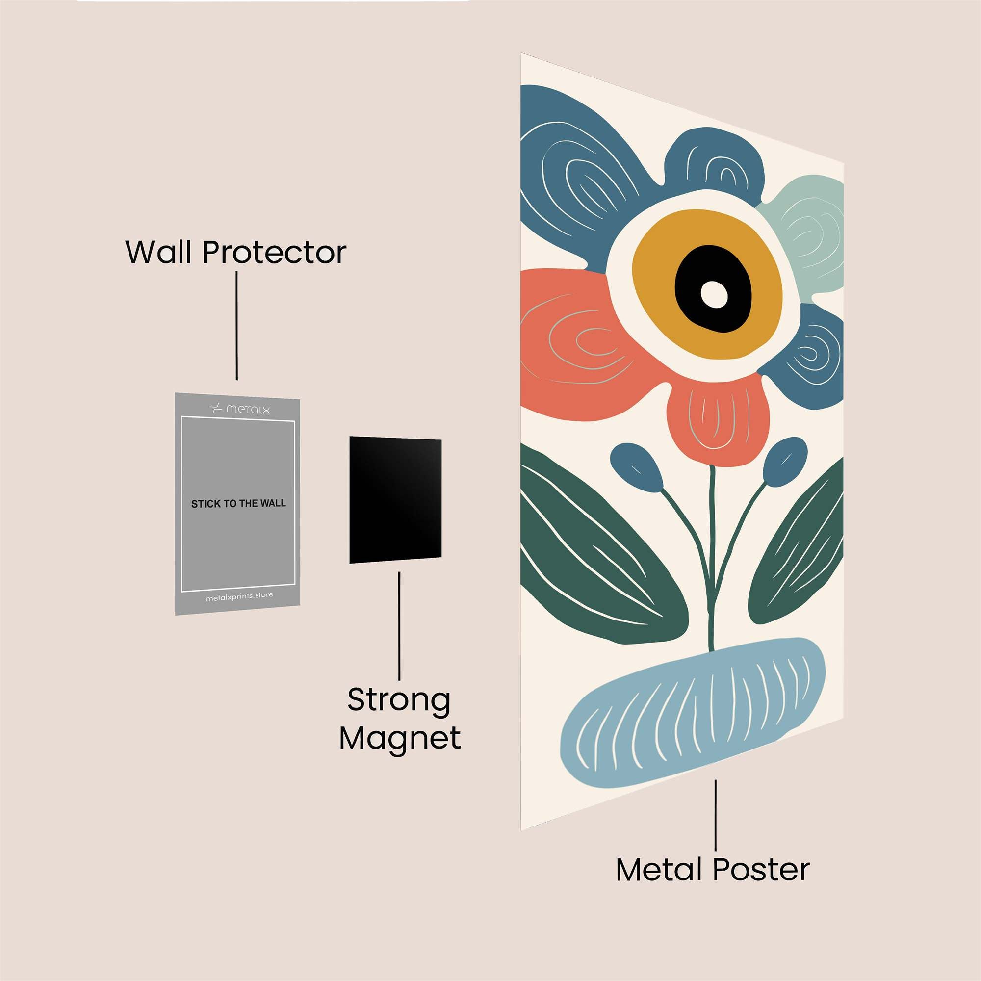 Flower Whimsy Safe Wall Magnetic / M