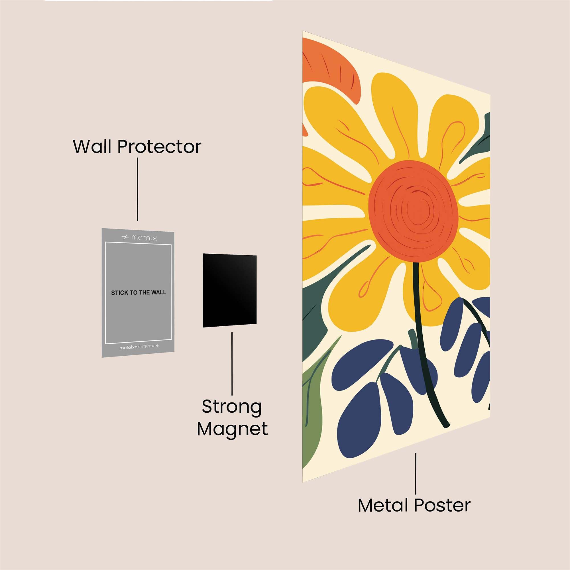 Sunflower Serenity Safe Wall Magnetic / M