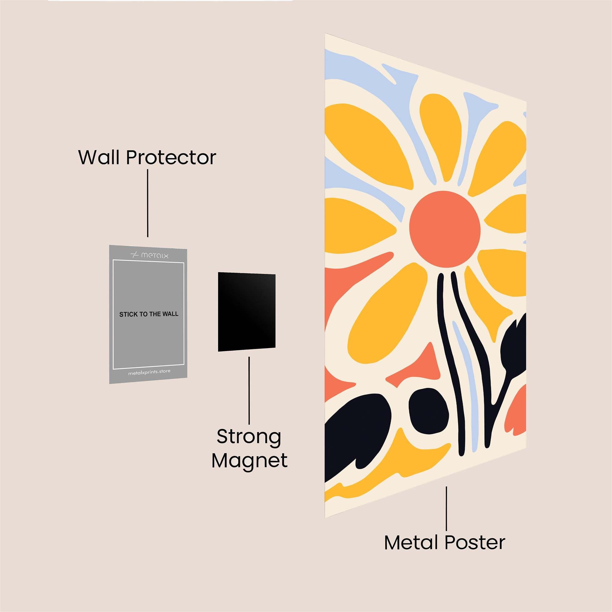 Sunflower Serenity Safe Wall Magnetic / M