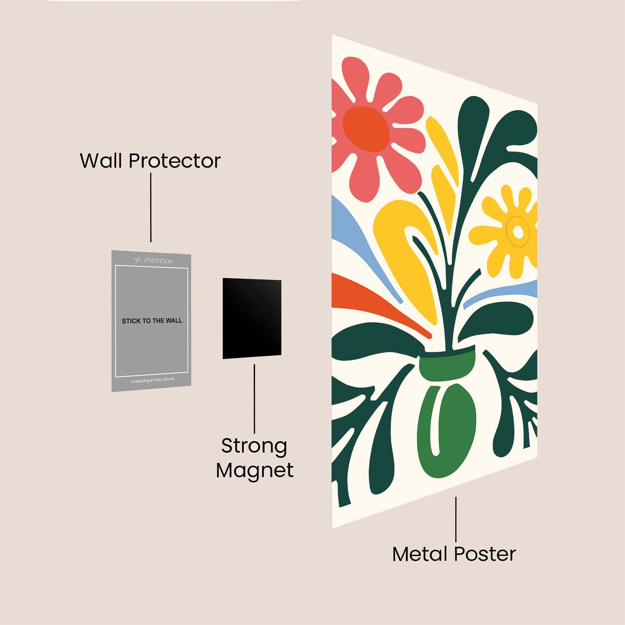 Vibrant Bloom Safe Wall Magnetic / M