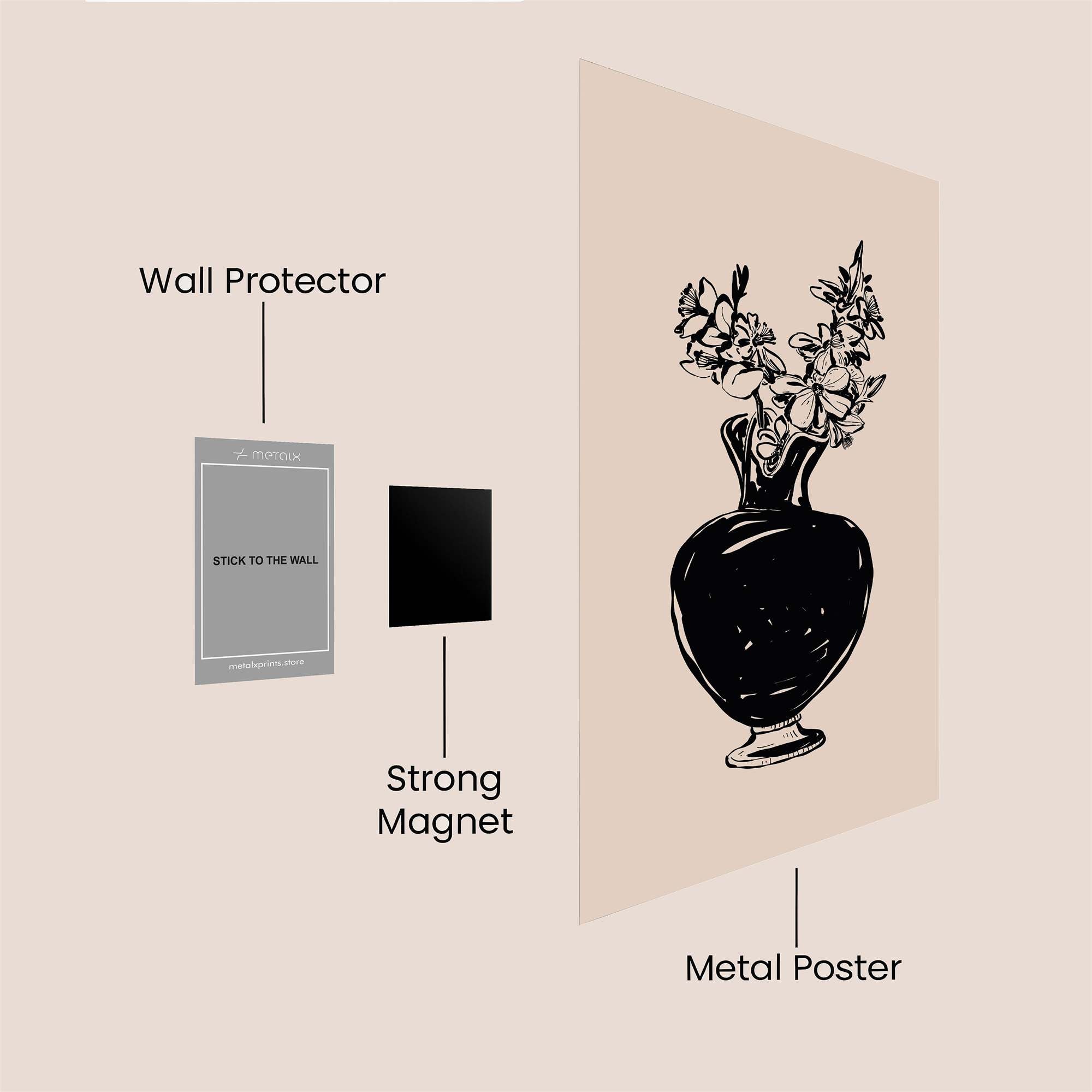 Floral Elegance Safe Wall Magnetic / M