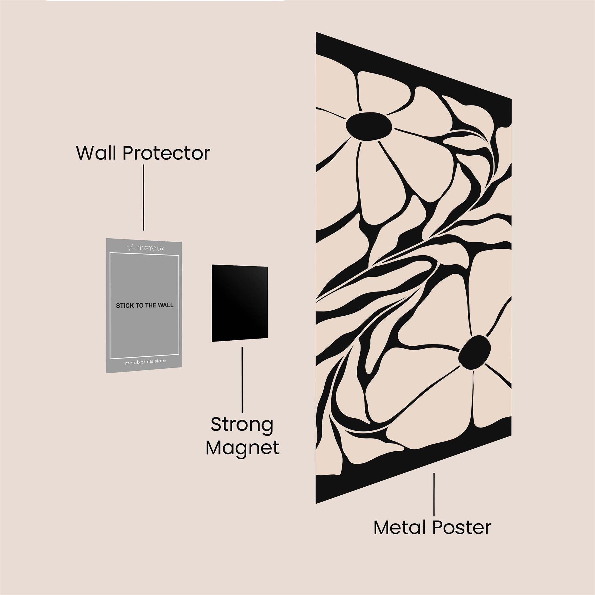 Floral Whimsy Safe Wall Magnetic / M