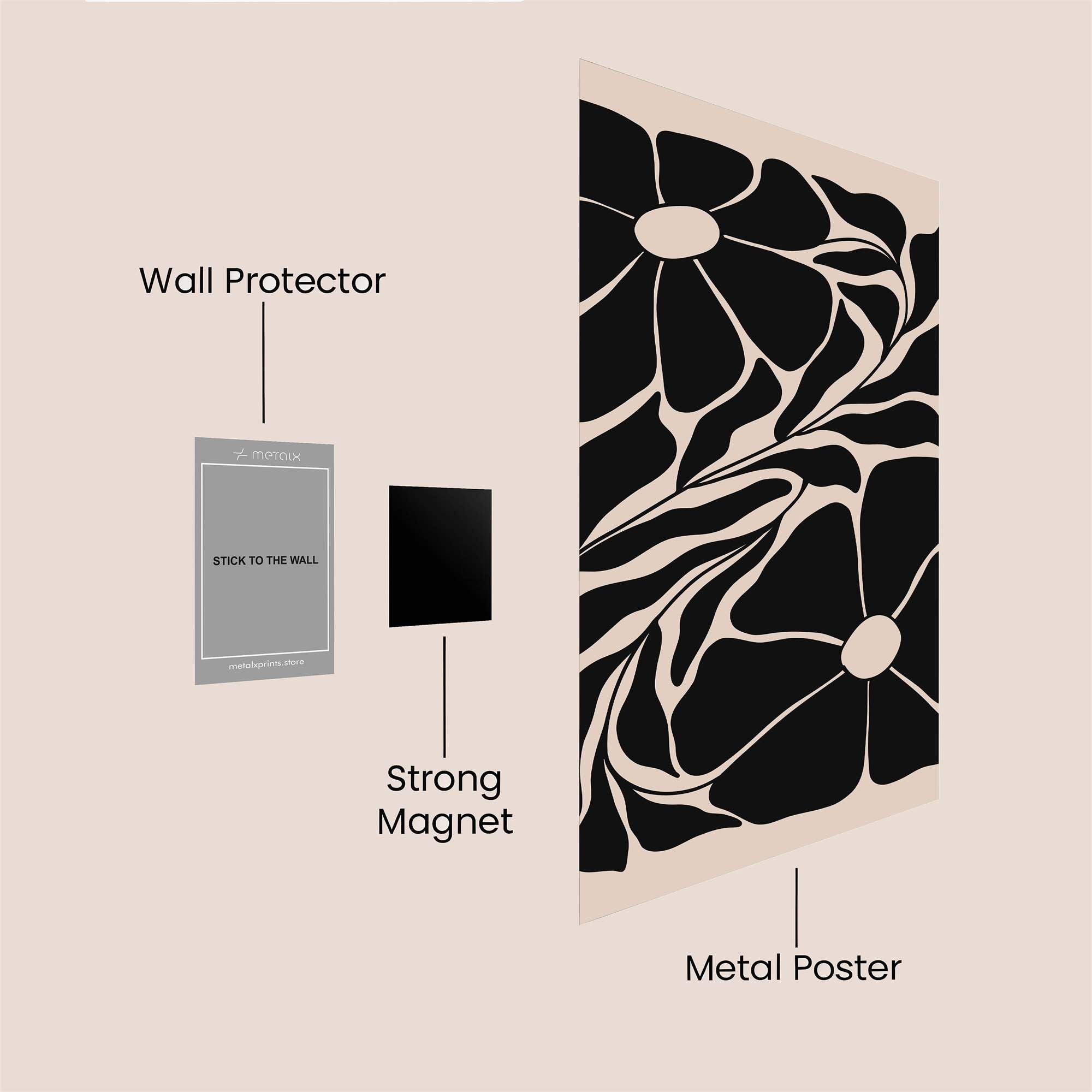 Floral Whimsy Safe Wall Magnetic / M