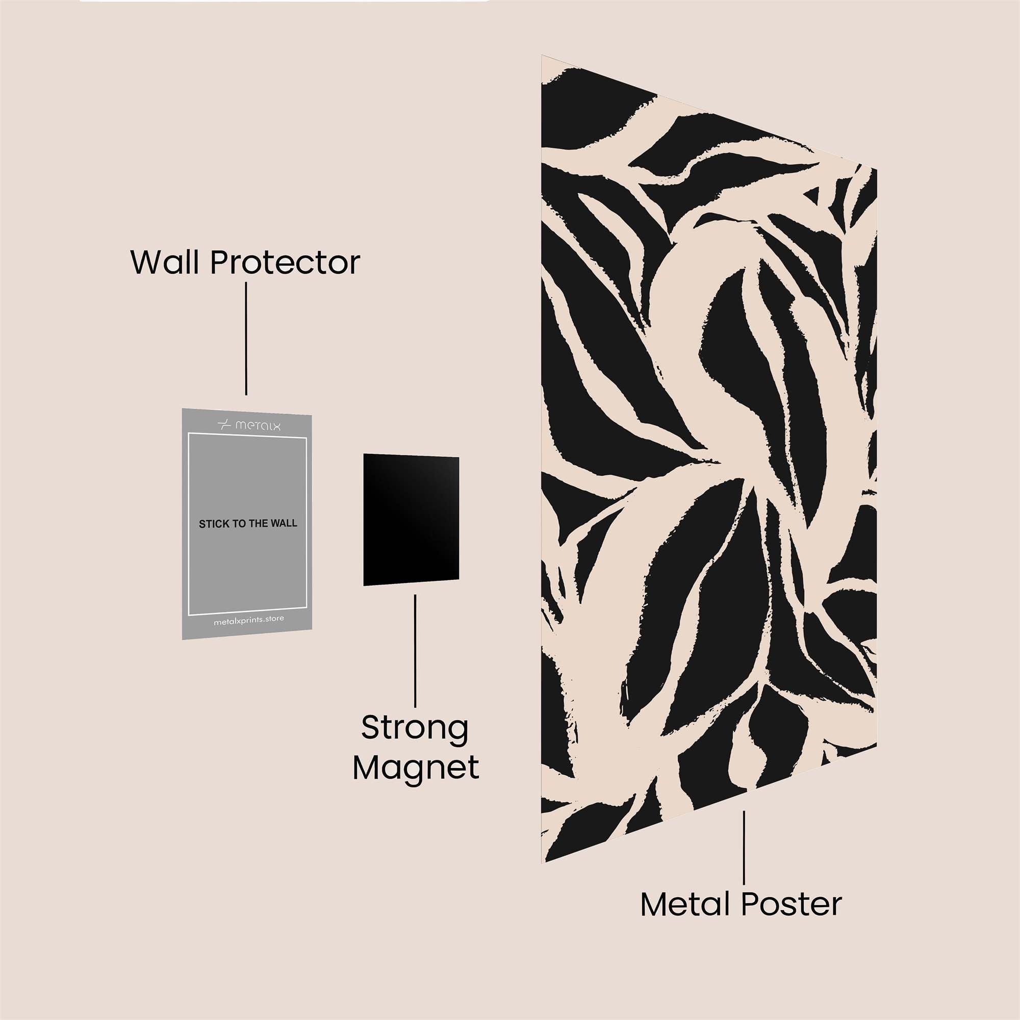 Zebra Whimsy Safe Wall Magnetic / M