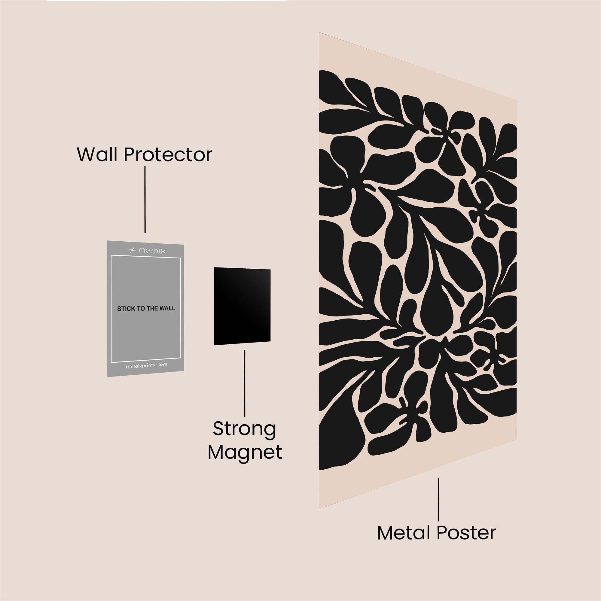 Floral Whimsy Safe Wall Magnetic / M