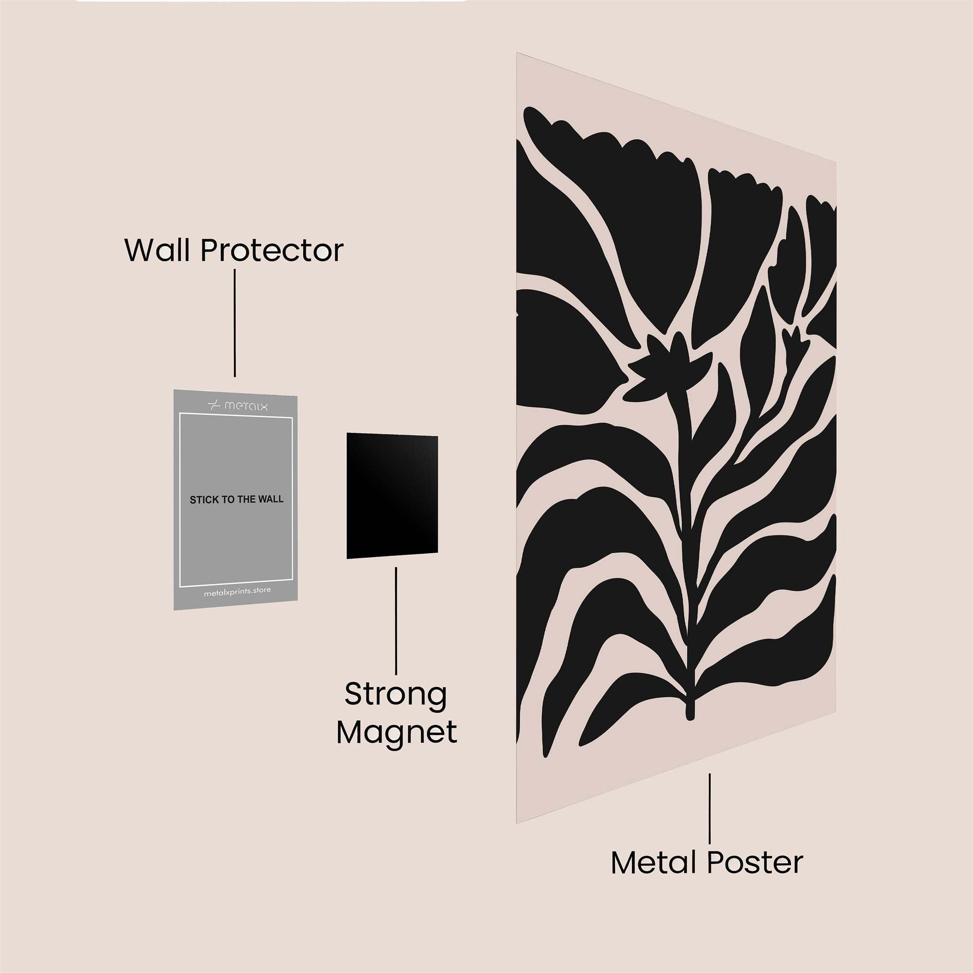 Floral Whimsy Safe Wall Magnetic / M
