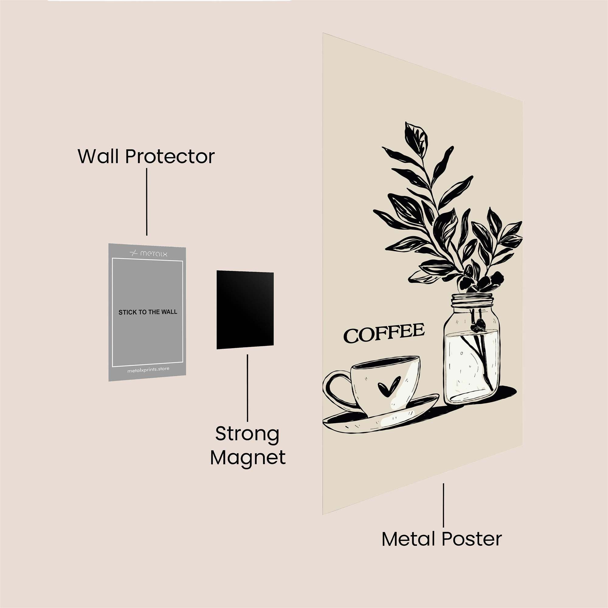Coffee Tranquil Safe Wall Magnetic / M