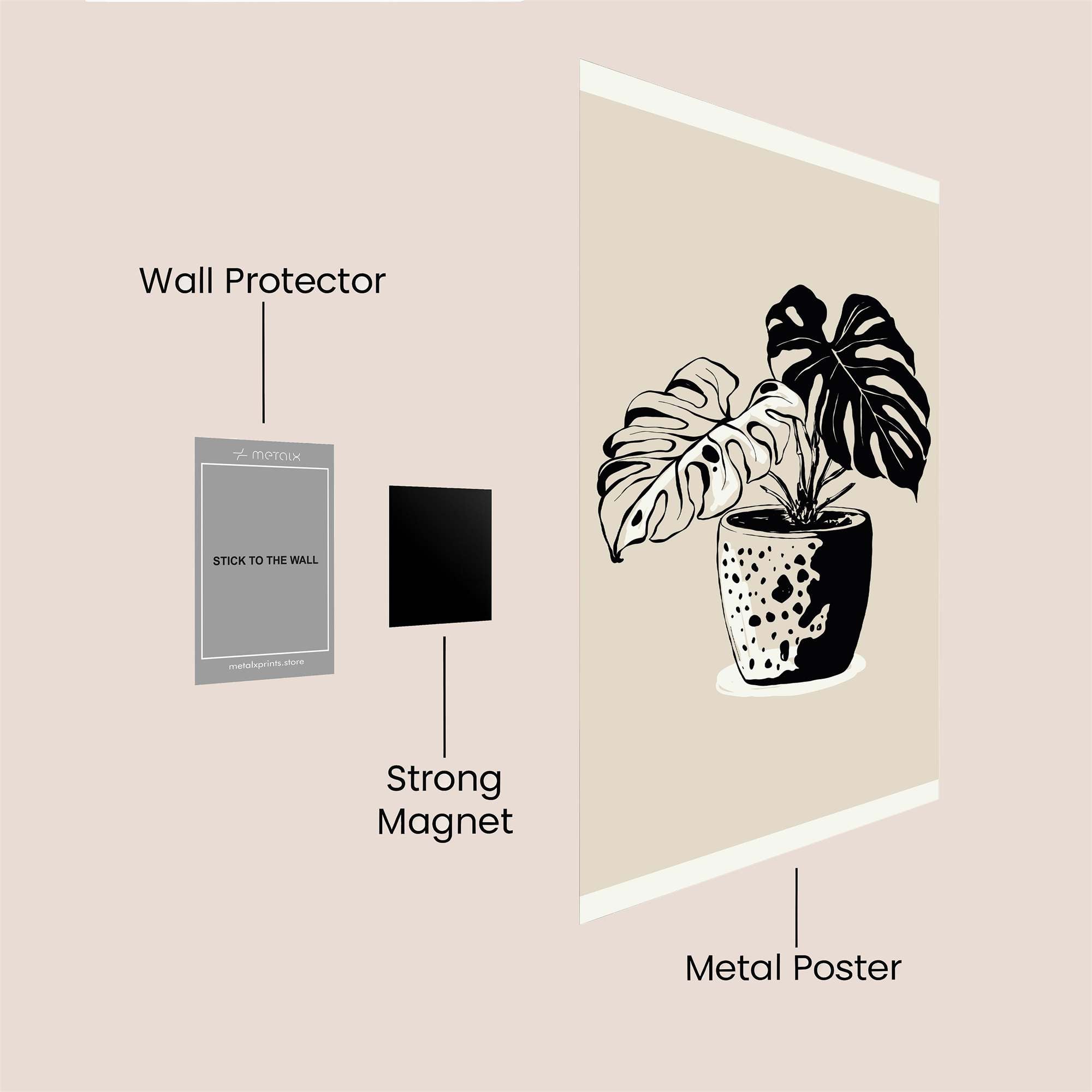 Monstera Elegance Safe Wall Magnetic / M