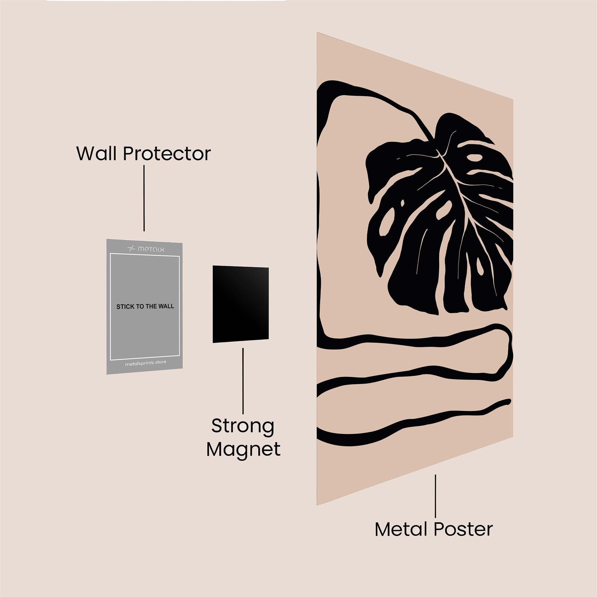 Monstera Whimsy Safe Wall Magnetic / M