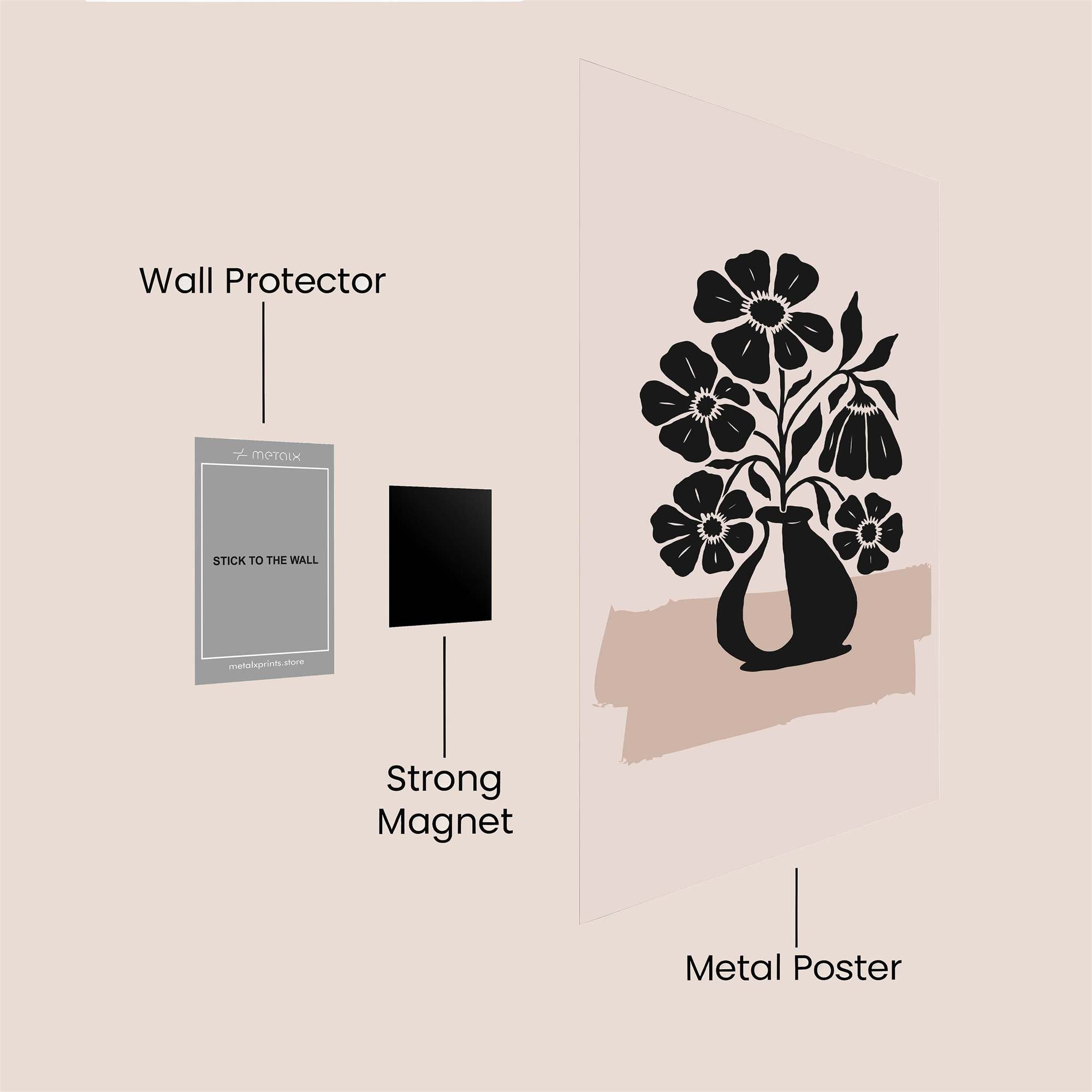 Flower Whimsy Safe Wall Magnetic / M