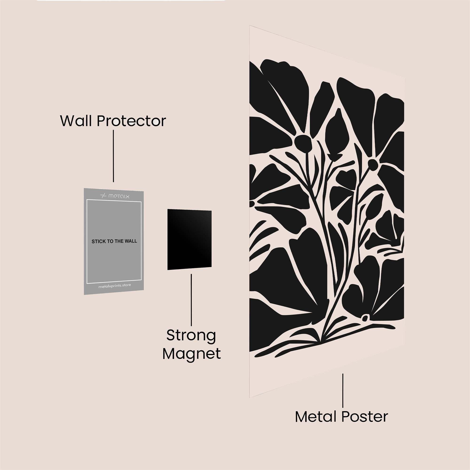 Floral Whimsy Safe Wall Magnetic / M