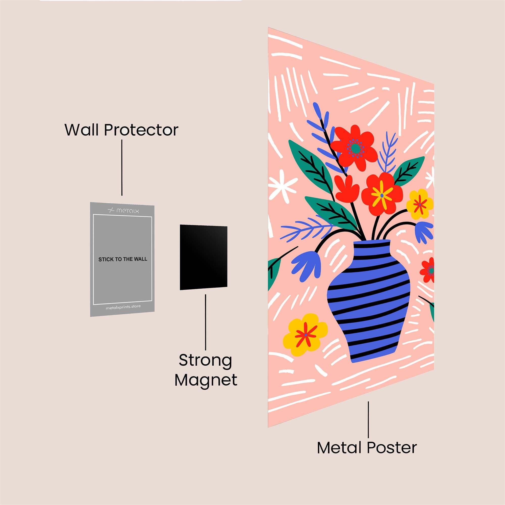 Floral Whimsy Safe Wall Magnetic / M