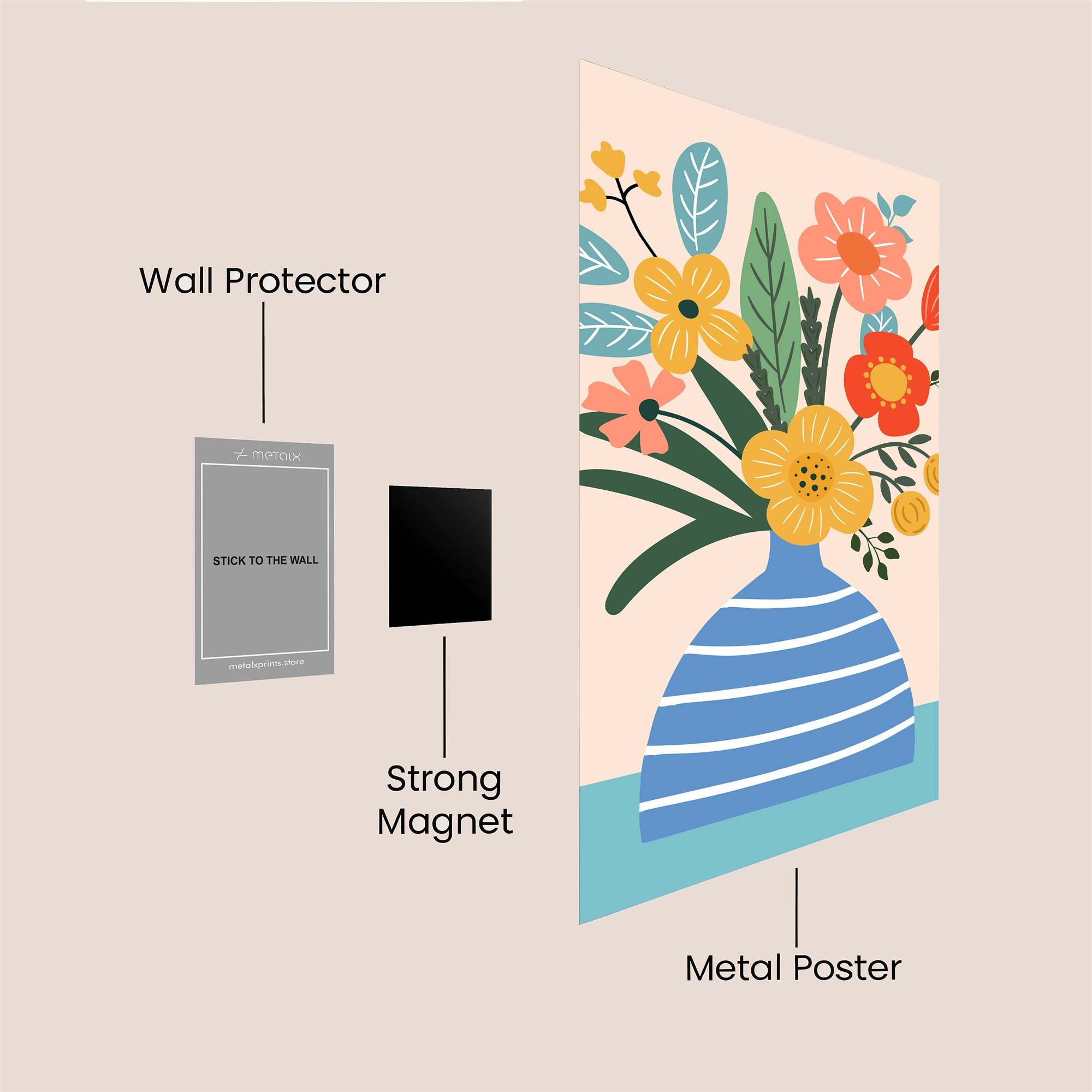 Floral Harmony Safe Wall Magnetic / M