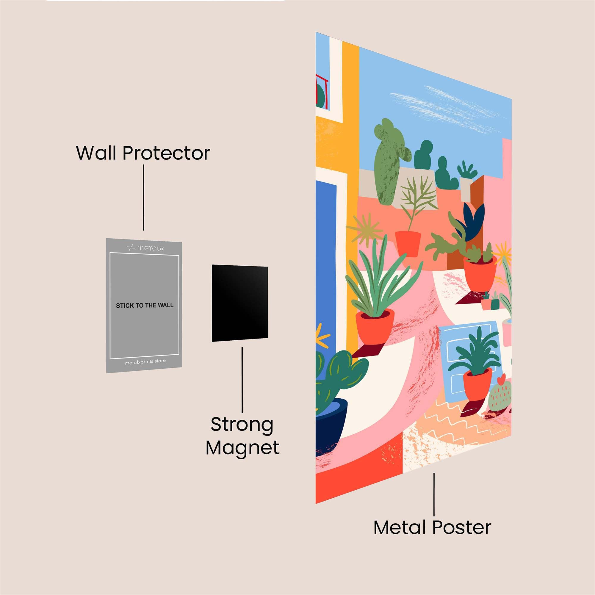 Cactus Cheer Safe Wall Magnetic / M
