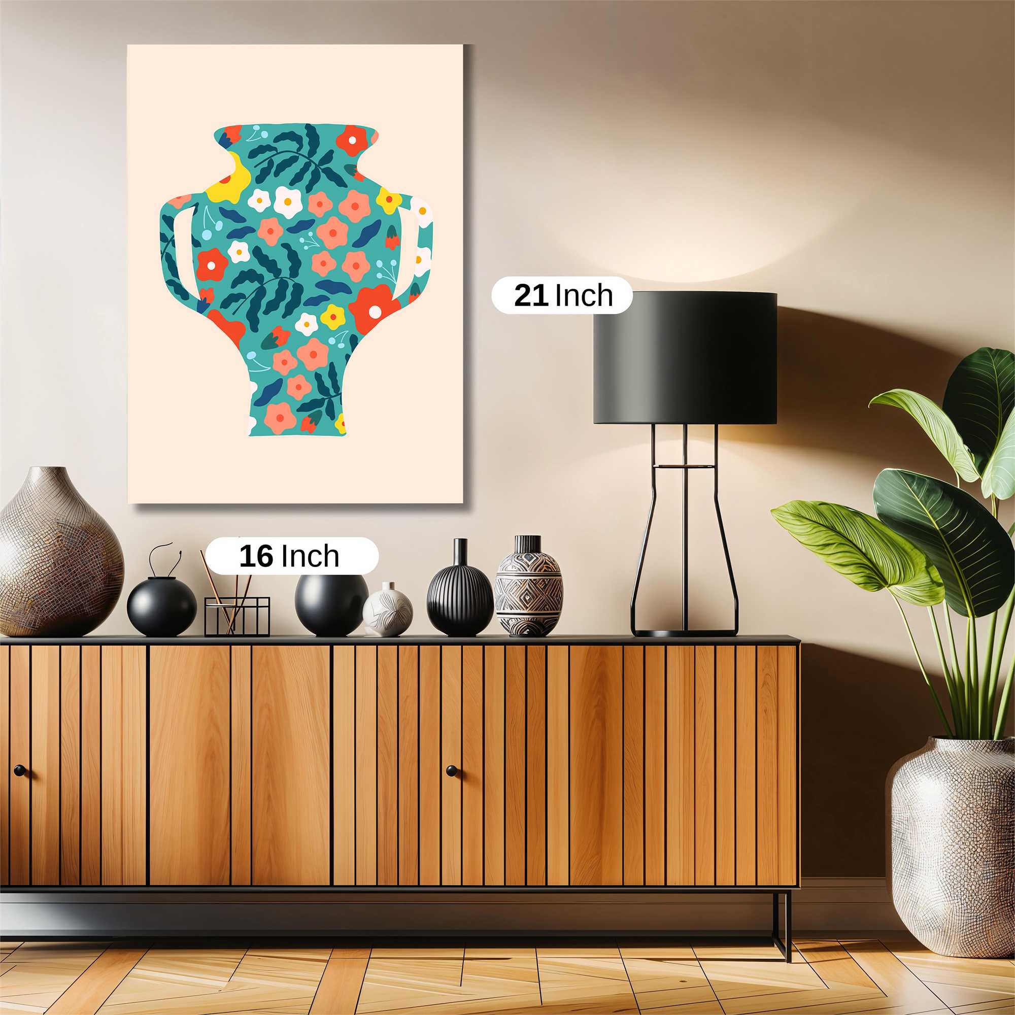 Floral Vase Safe Wall Magnetic / M