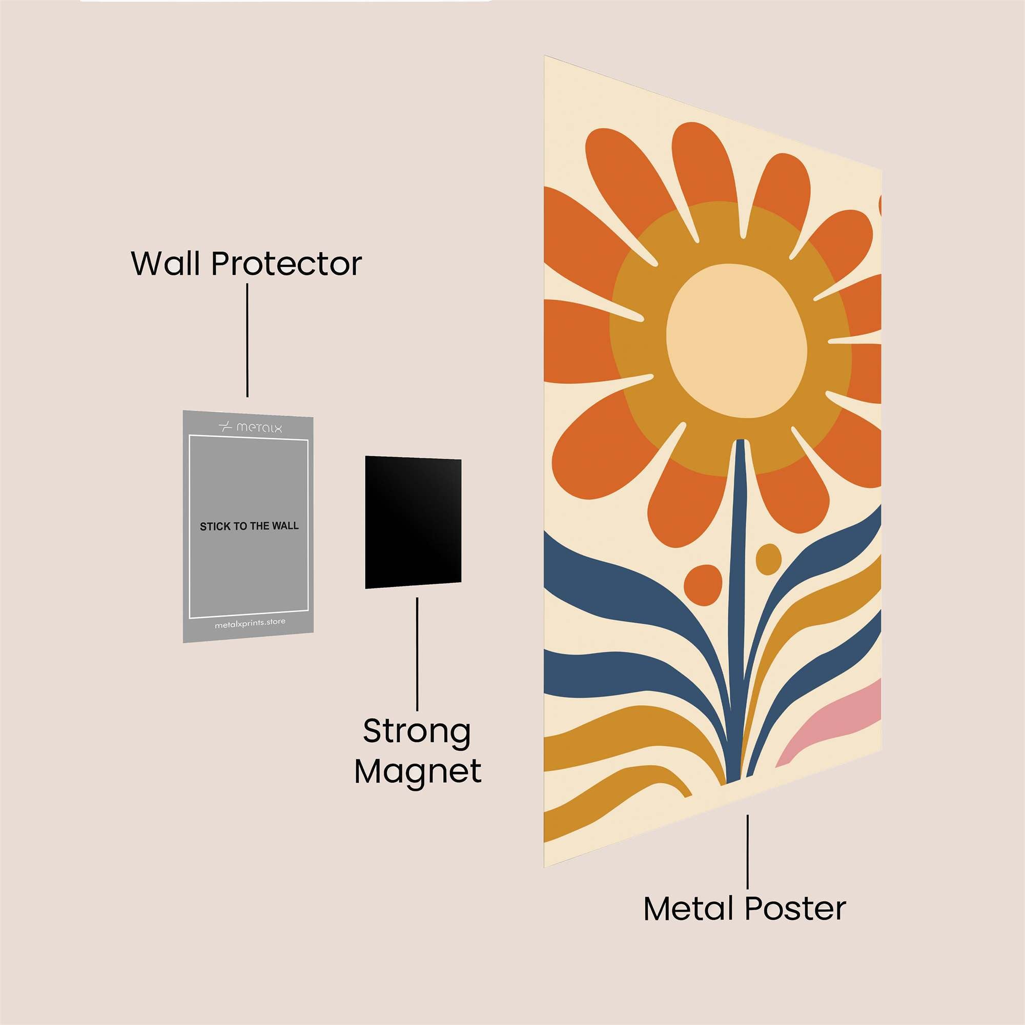 Sunflower Serenity Safe Wall Magnetic / M