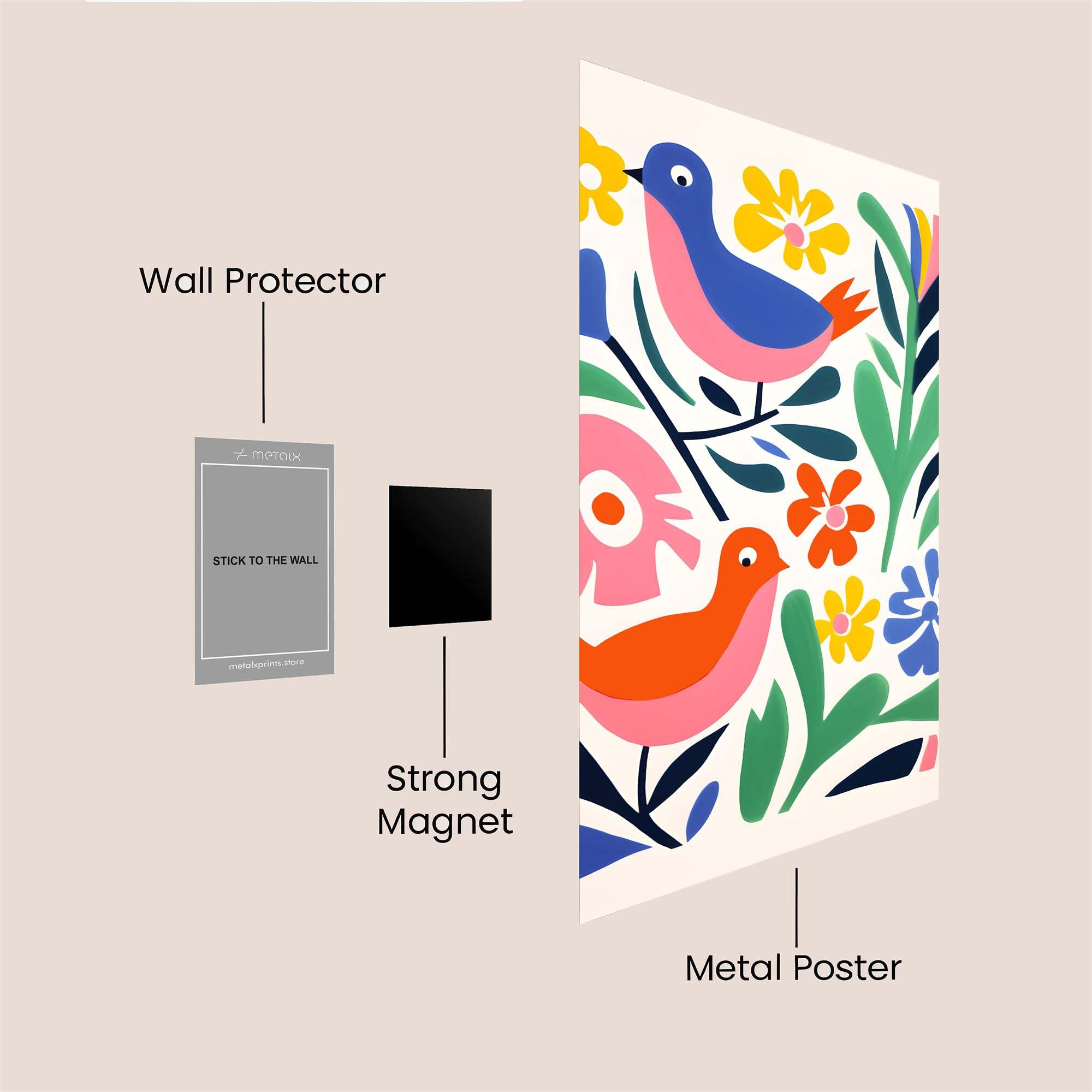 Birds Bliss Safe Wall Magnetic / M