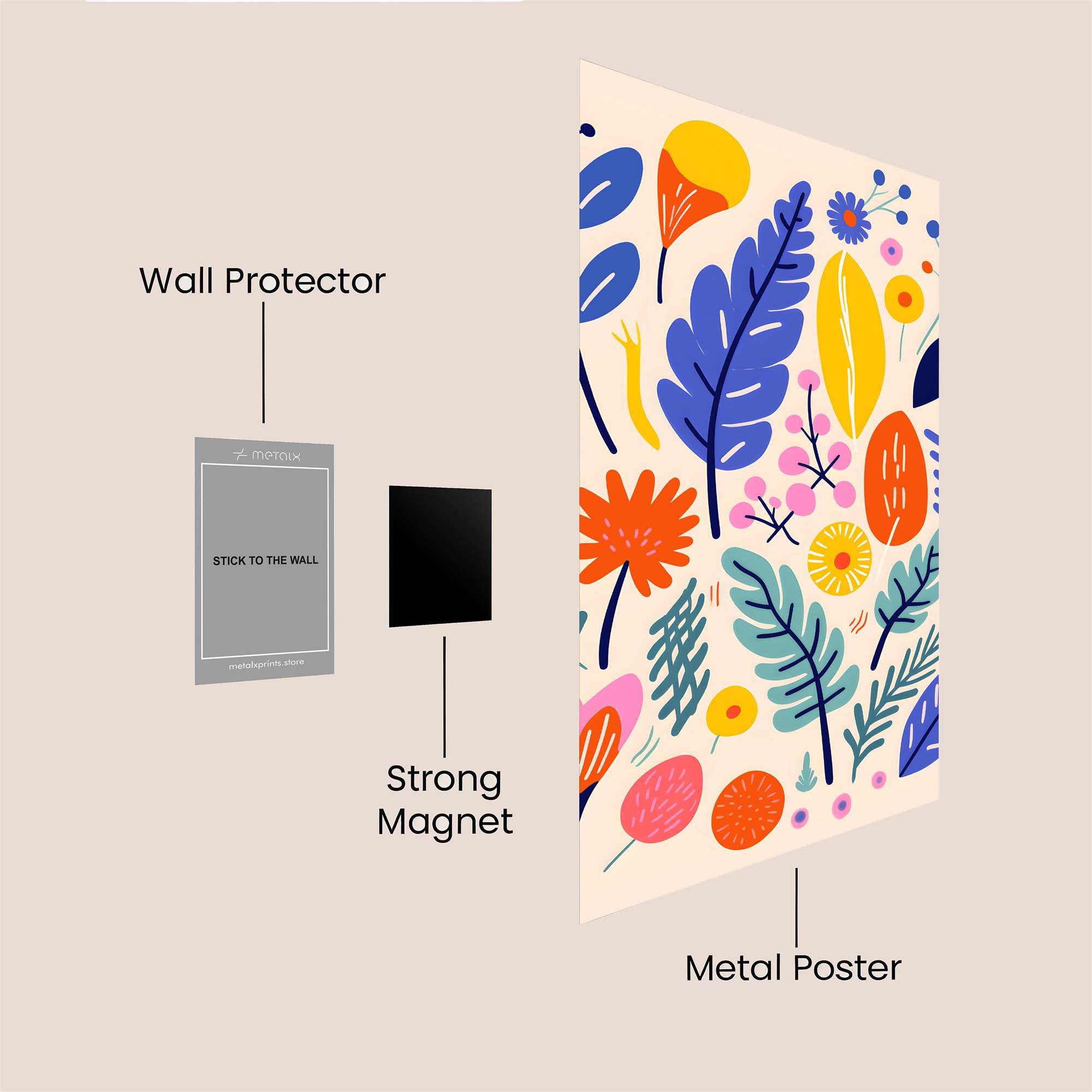 Floral Whimsy Safe Wall Magnetic / M