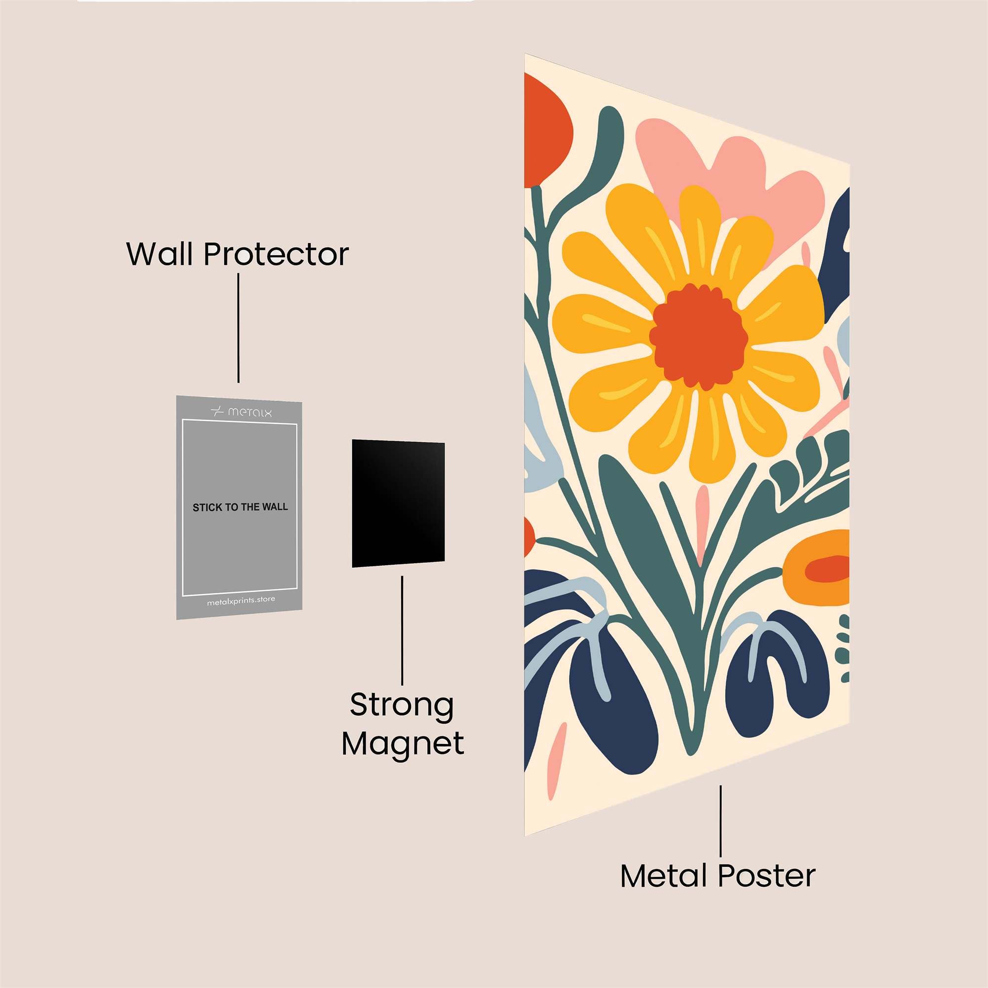Sunflower Serenity Safe Wall Magnetic / M