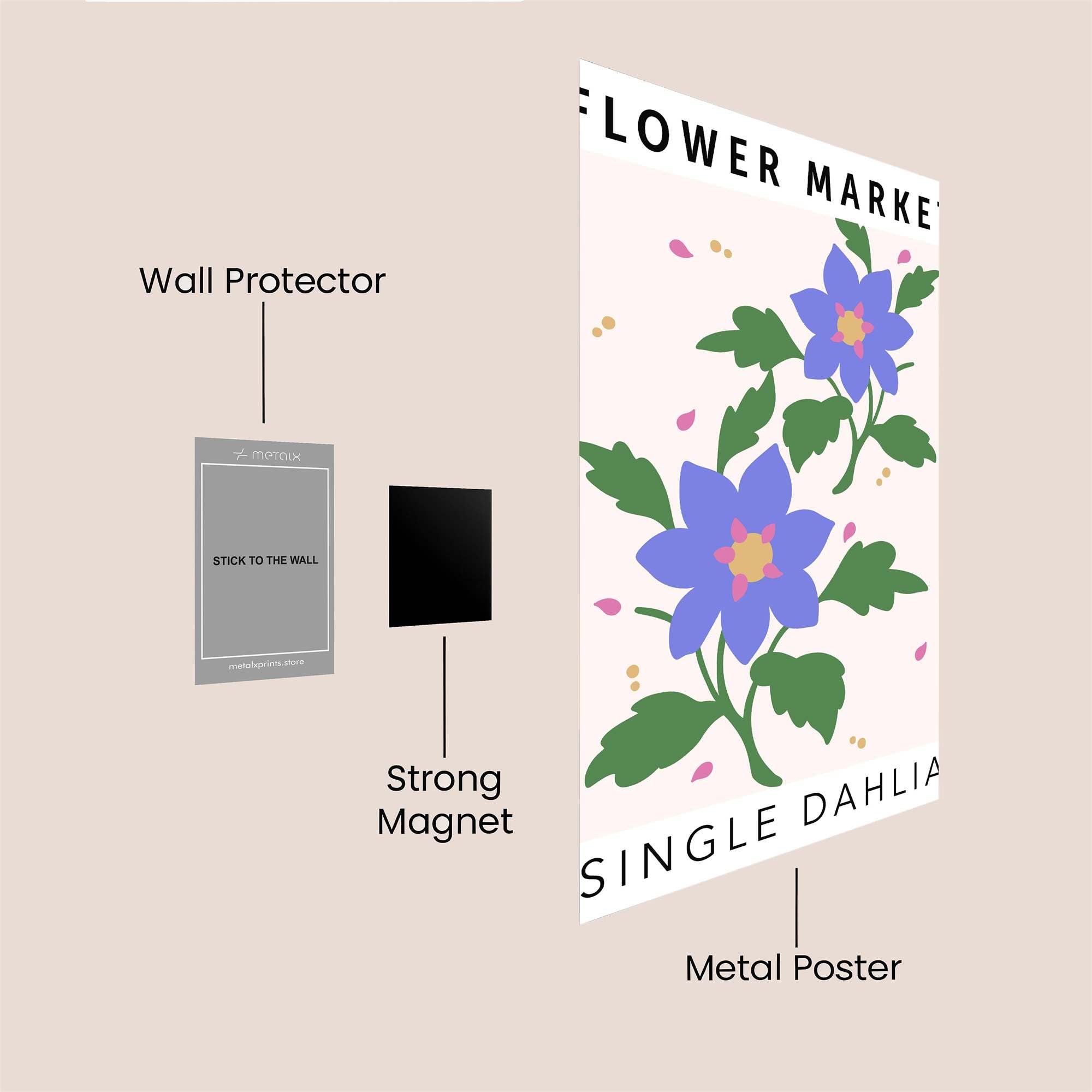 Dahlia Delight Safe Wall Magnetic / M