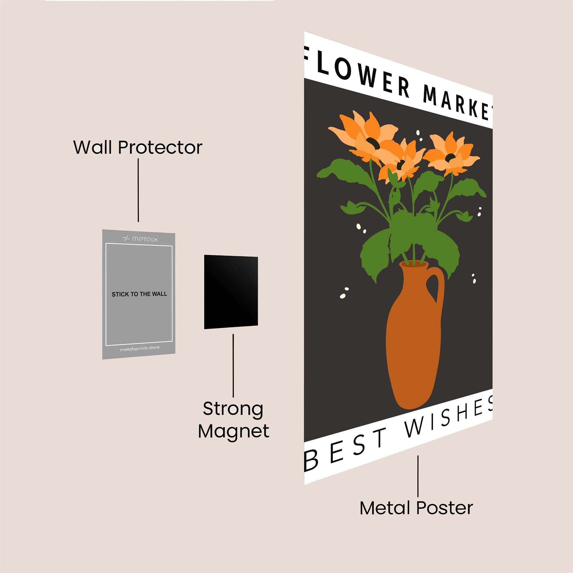 Sunflower Serenity Safe Wall Magnetic / M
