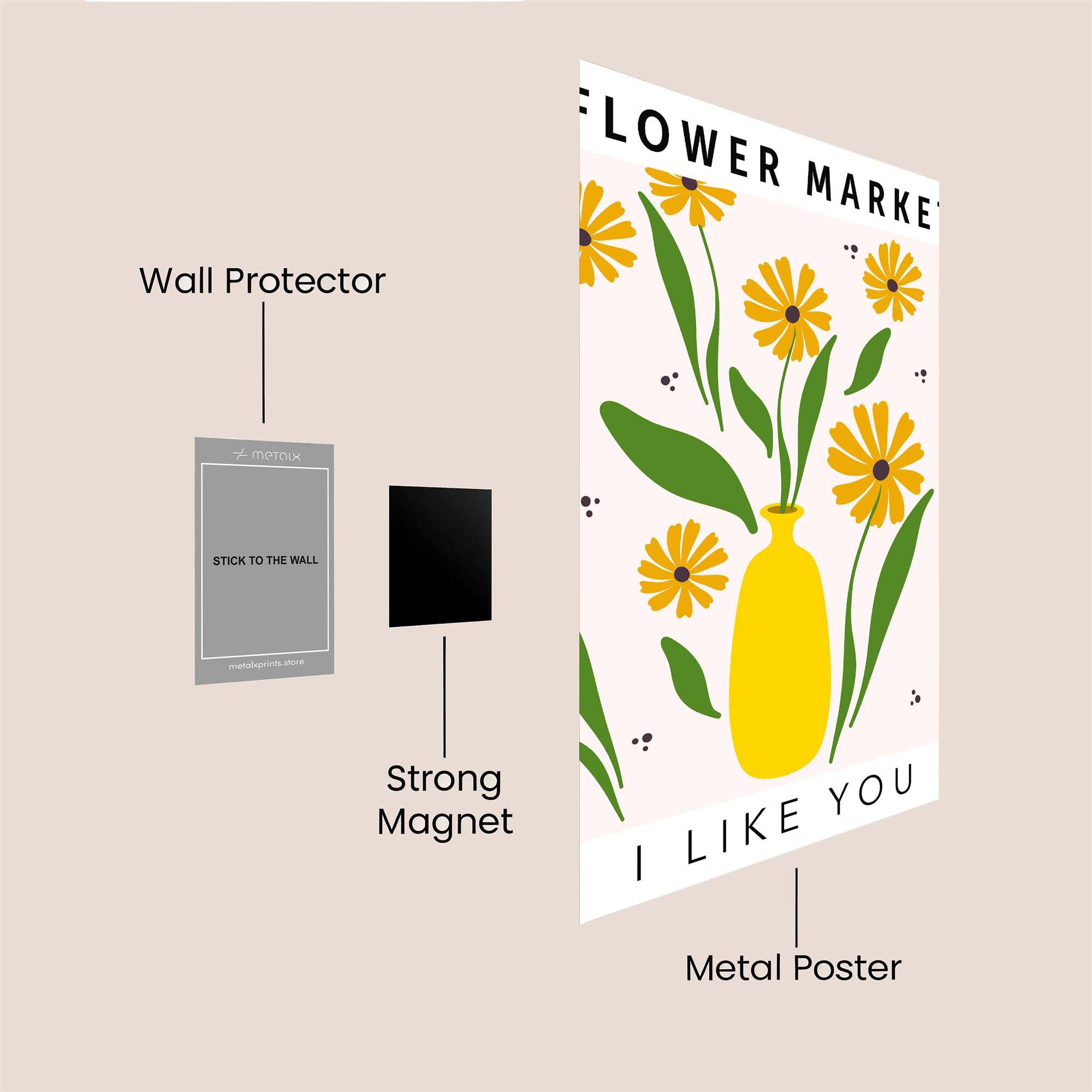 Flower Whimsy Safe Wall Magnetic / M