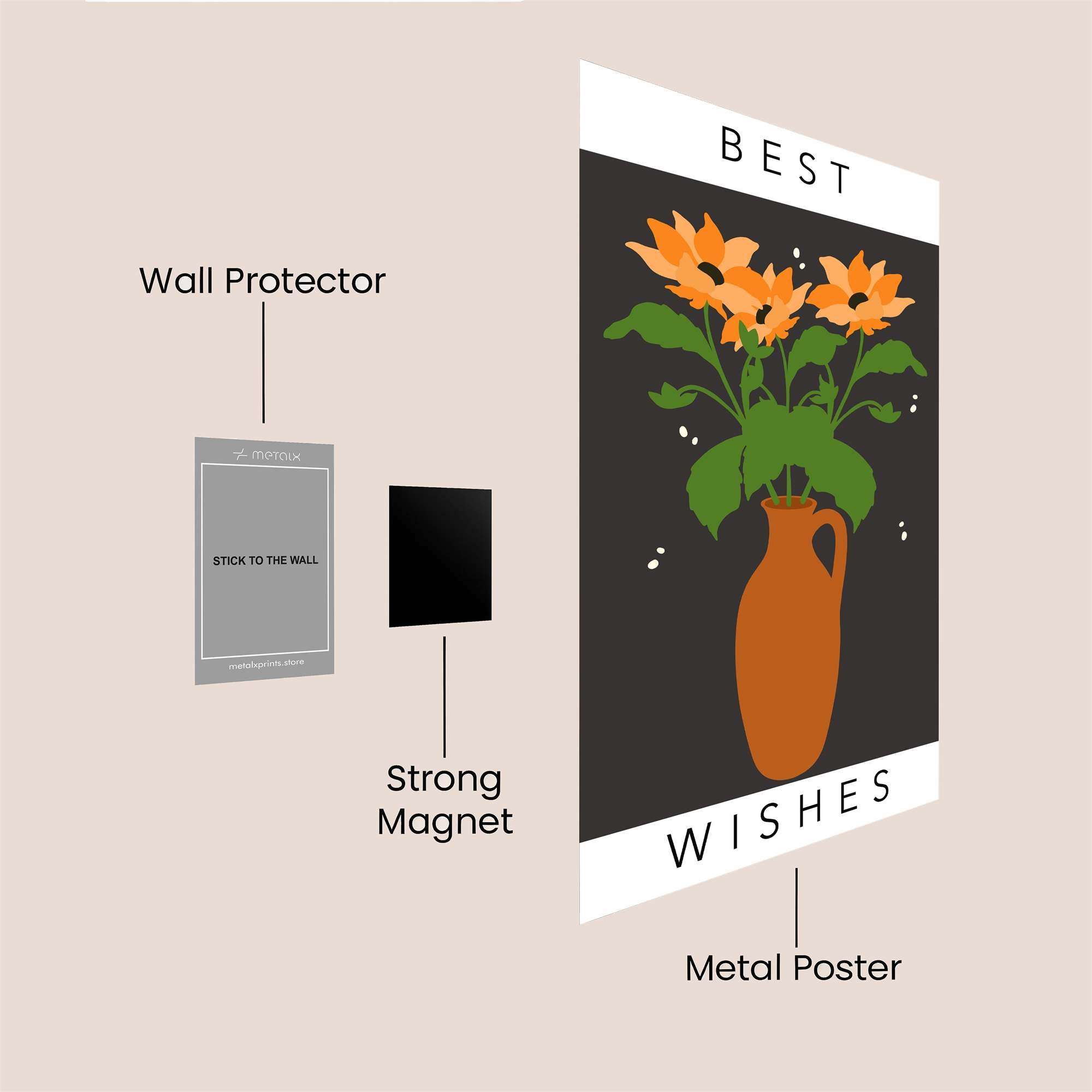 Sunflower Serenity Safe Wall Magnetic / M