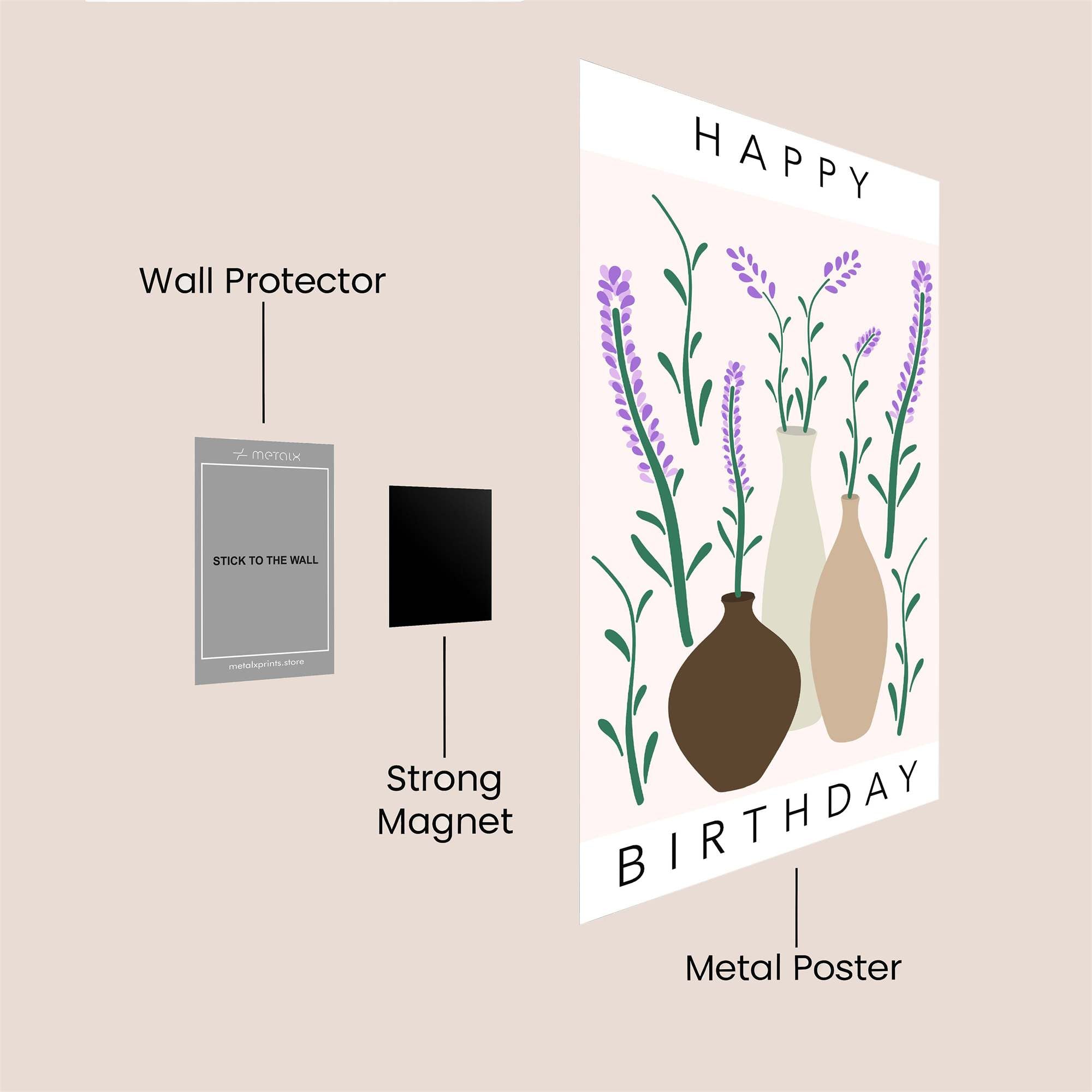 Lavender Joy Safe Wall Magnetic / M