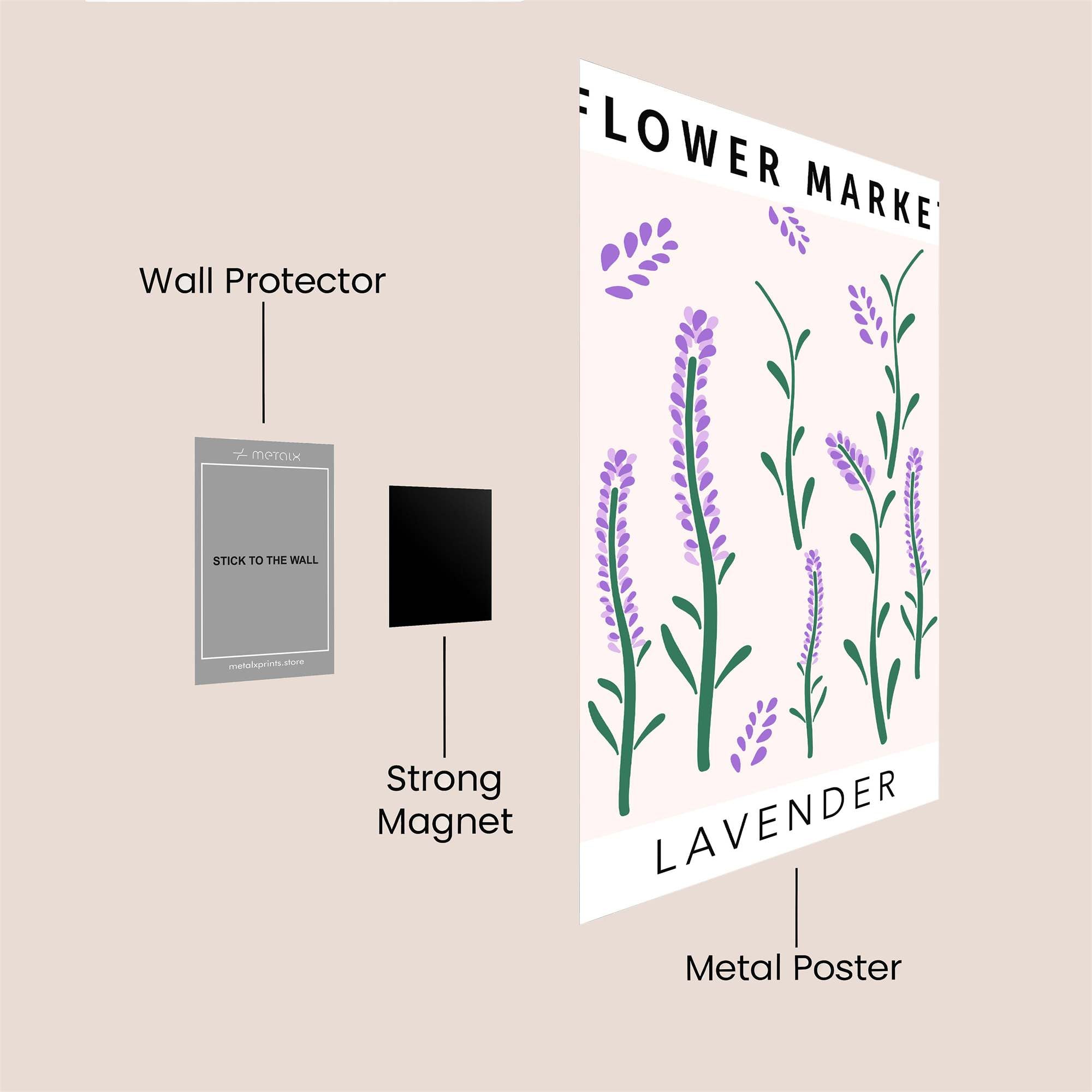Lavender Whimsy Safe Wall Magnetic / M
