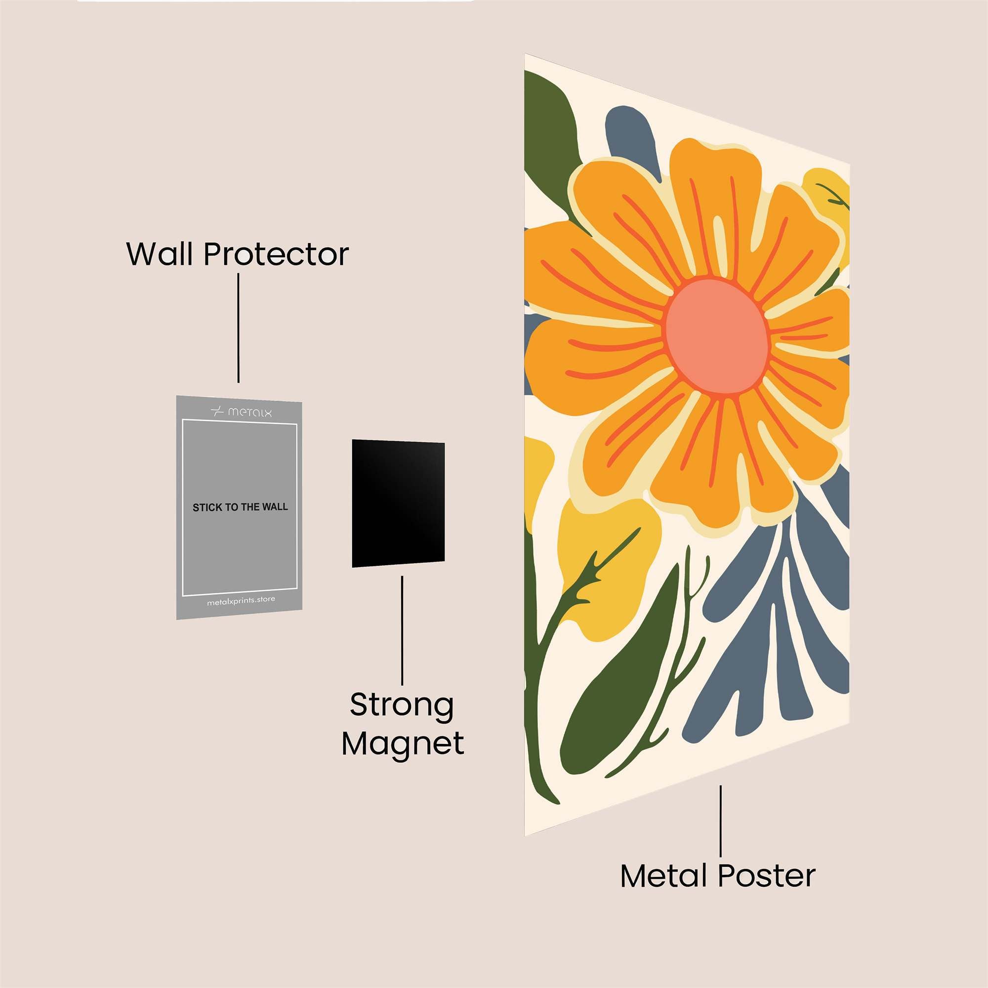 Sunflower Serenity Safe Wall Magnetic / M