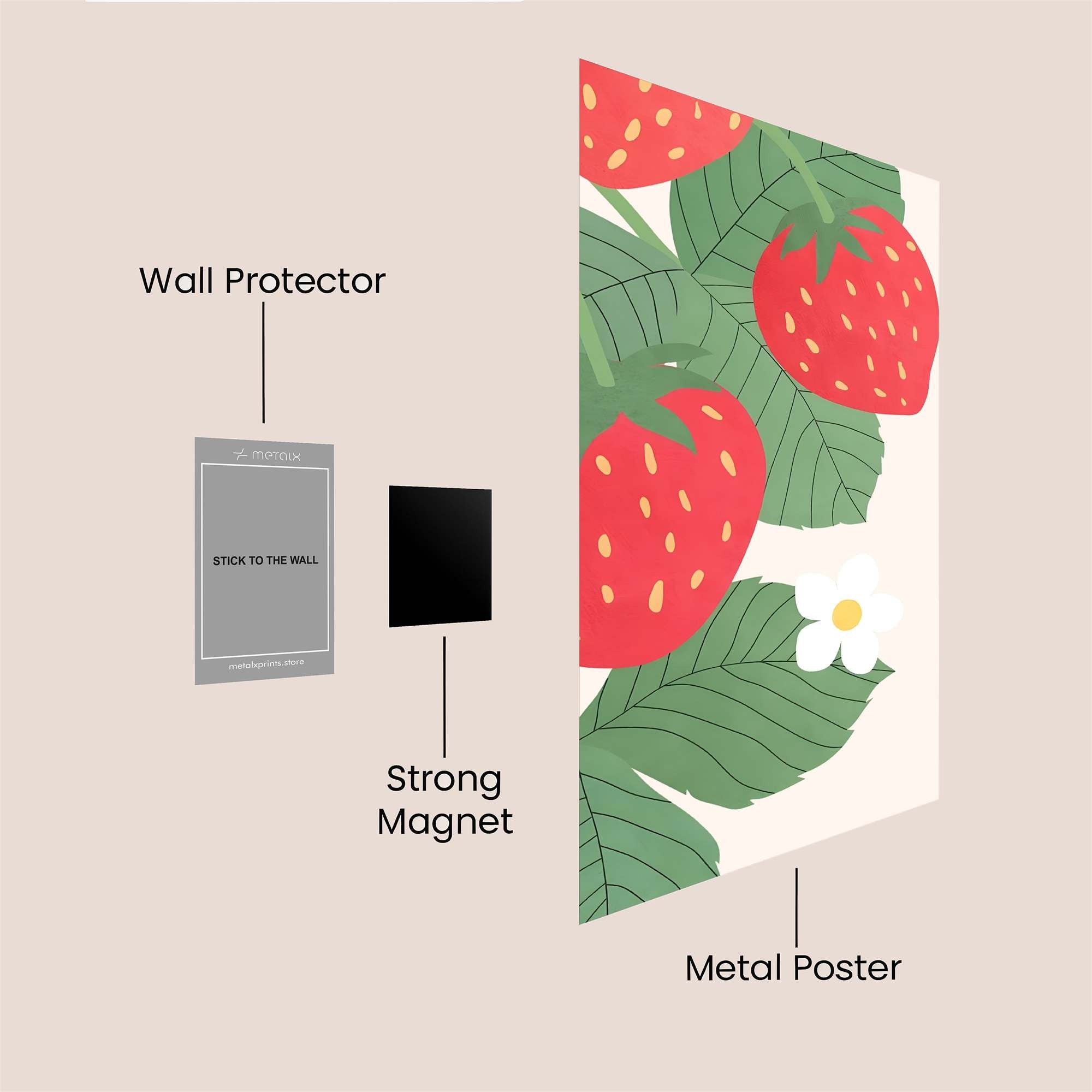 Strawberry Serenity Safe Wall Magnetic / M