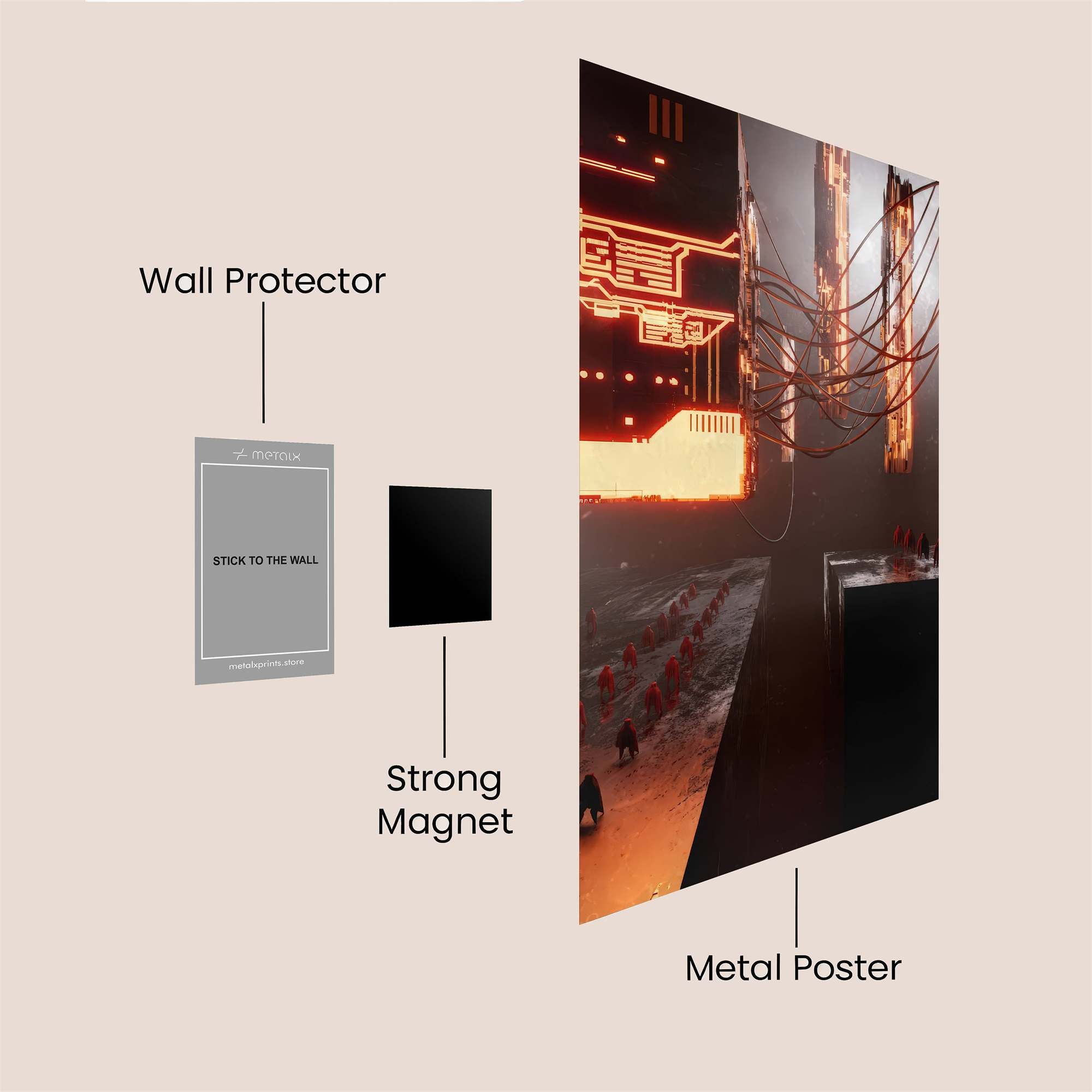 Neon Dystopia Safe Wall Magnetic / M