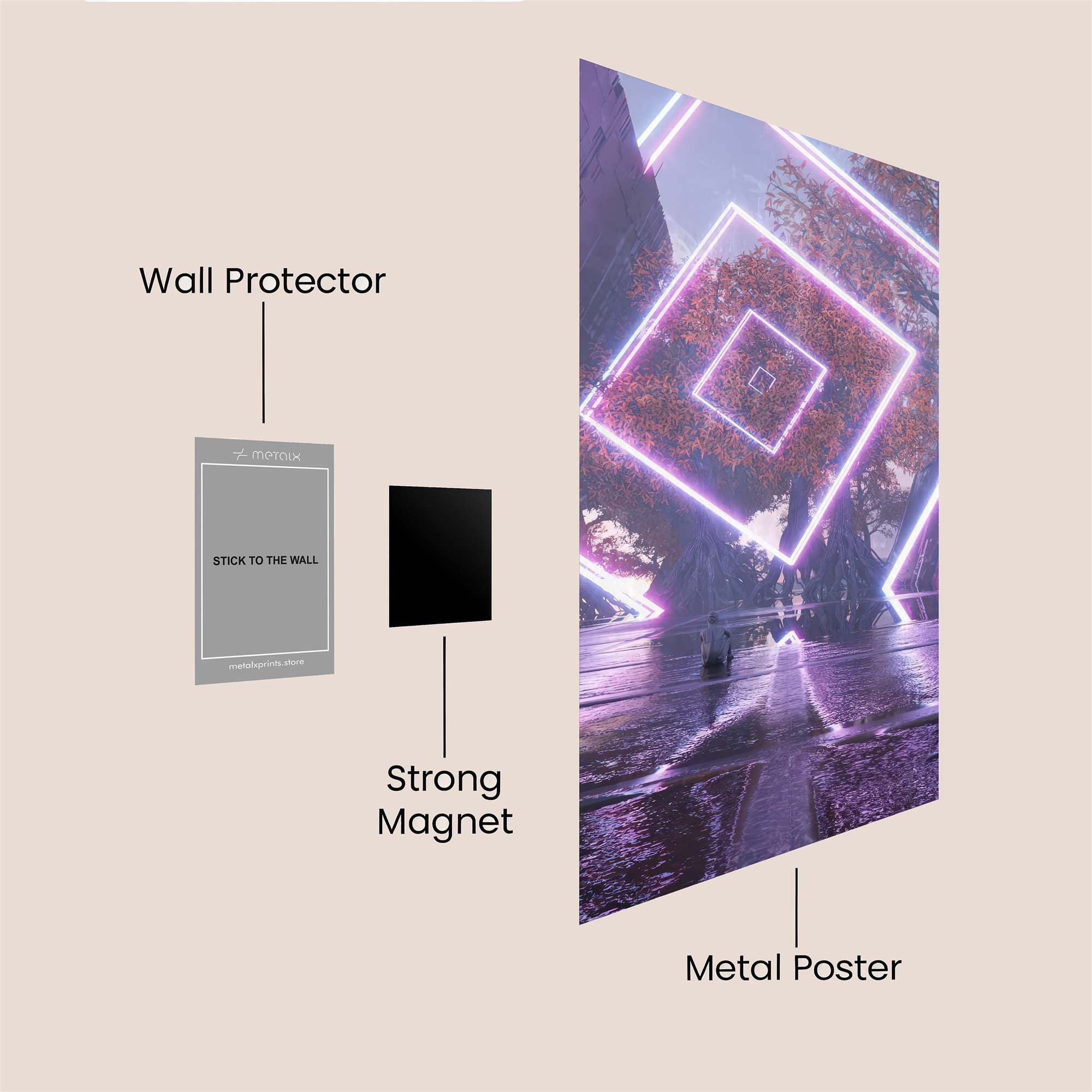 Neon Serenity Safe Wall Magnetic / M