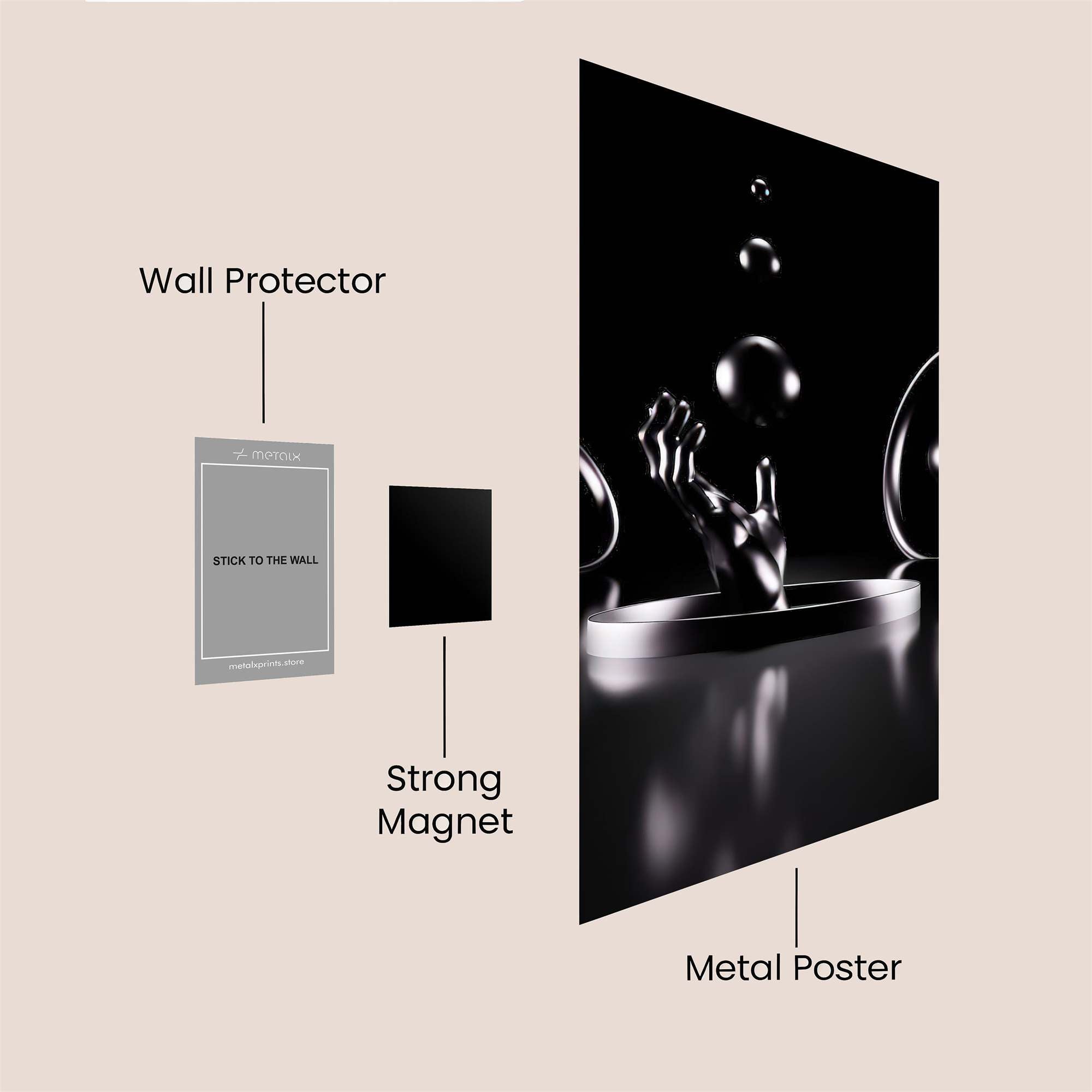 Hand Emerge Safe Wall Magnetic / M