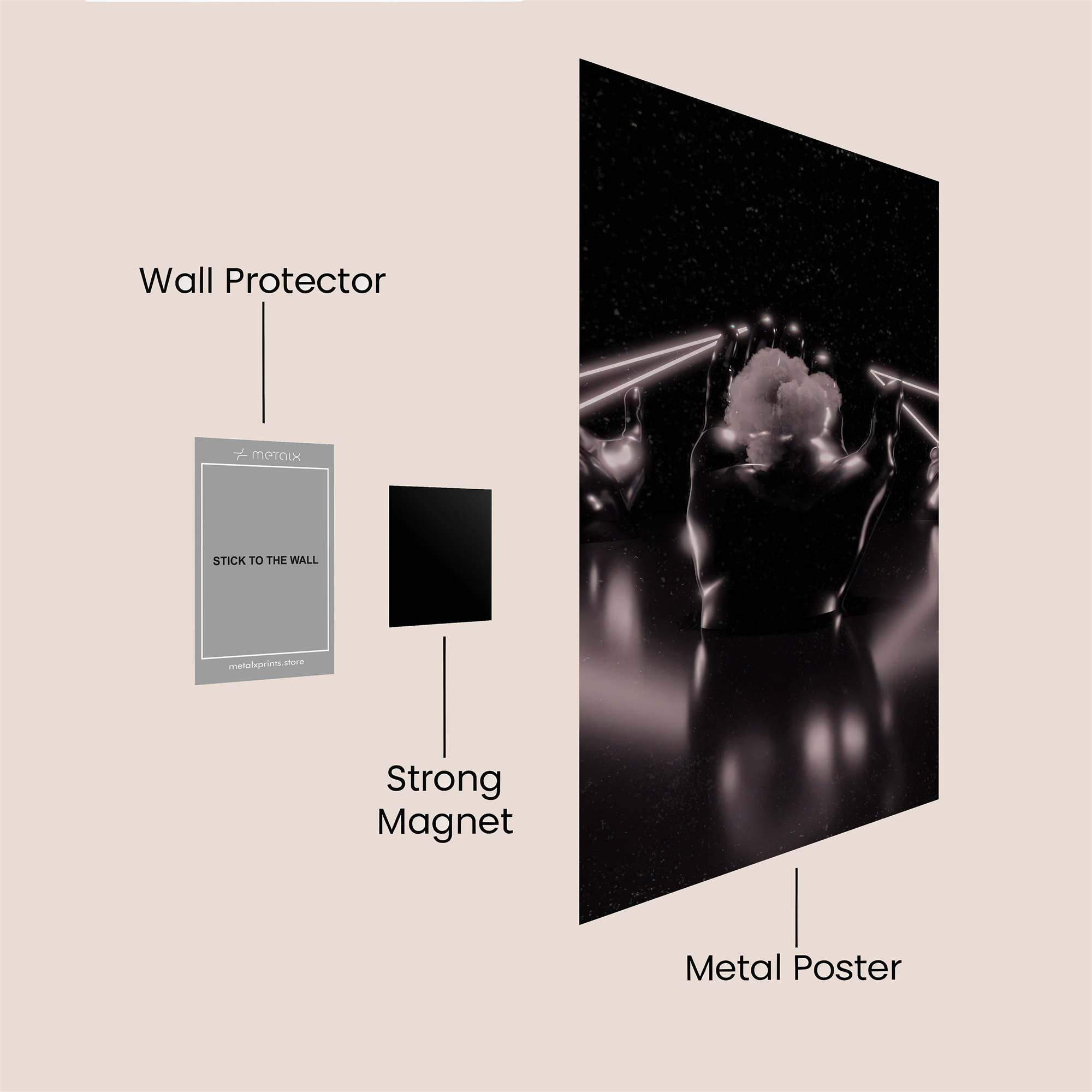 Hands Cosmic Safe Wall Magnetic / M