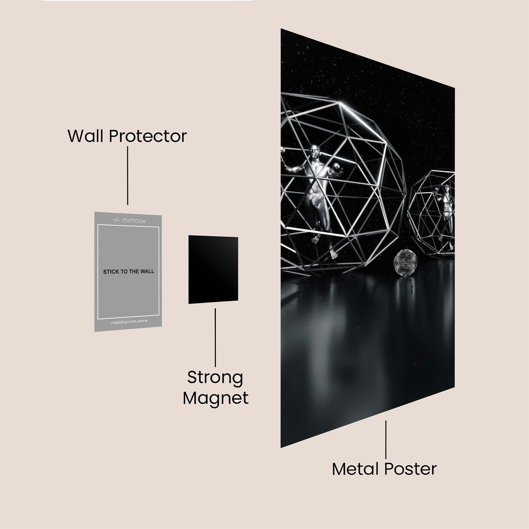 Geometric Freedom Safe Wall Magnetic / M