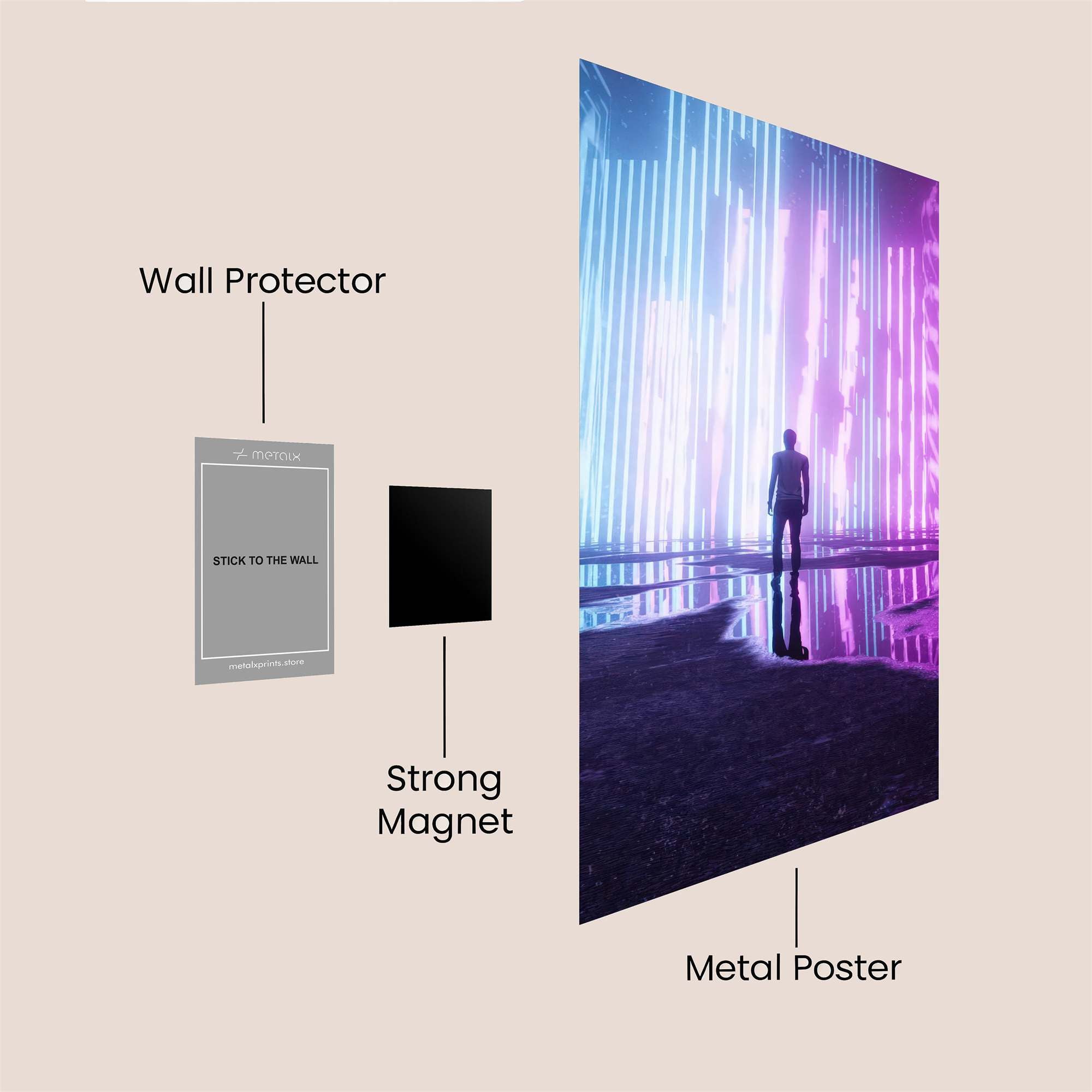 Neon Solitude Safe Wall Magnetic / M