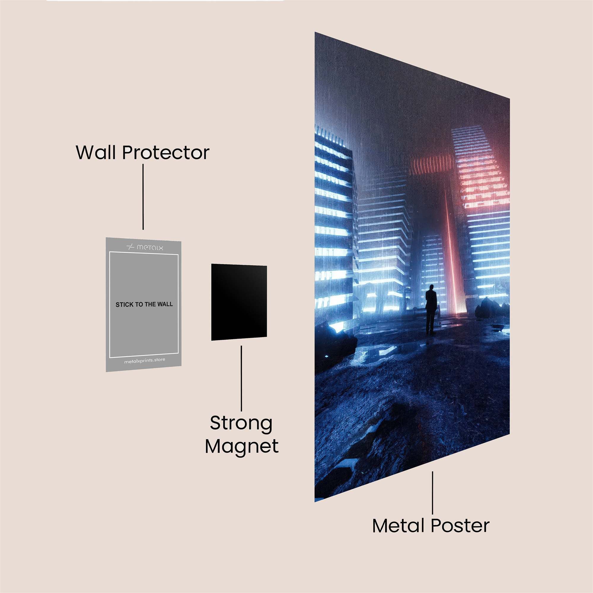 Neon Solitude Safe Wall Magnetic / M