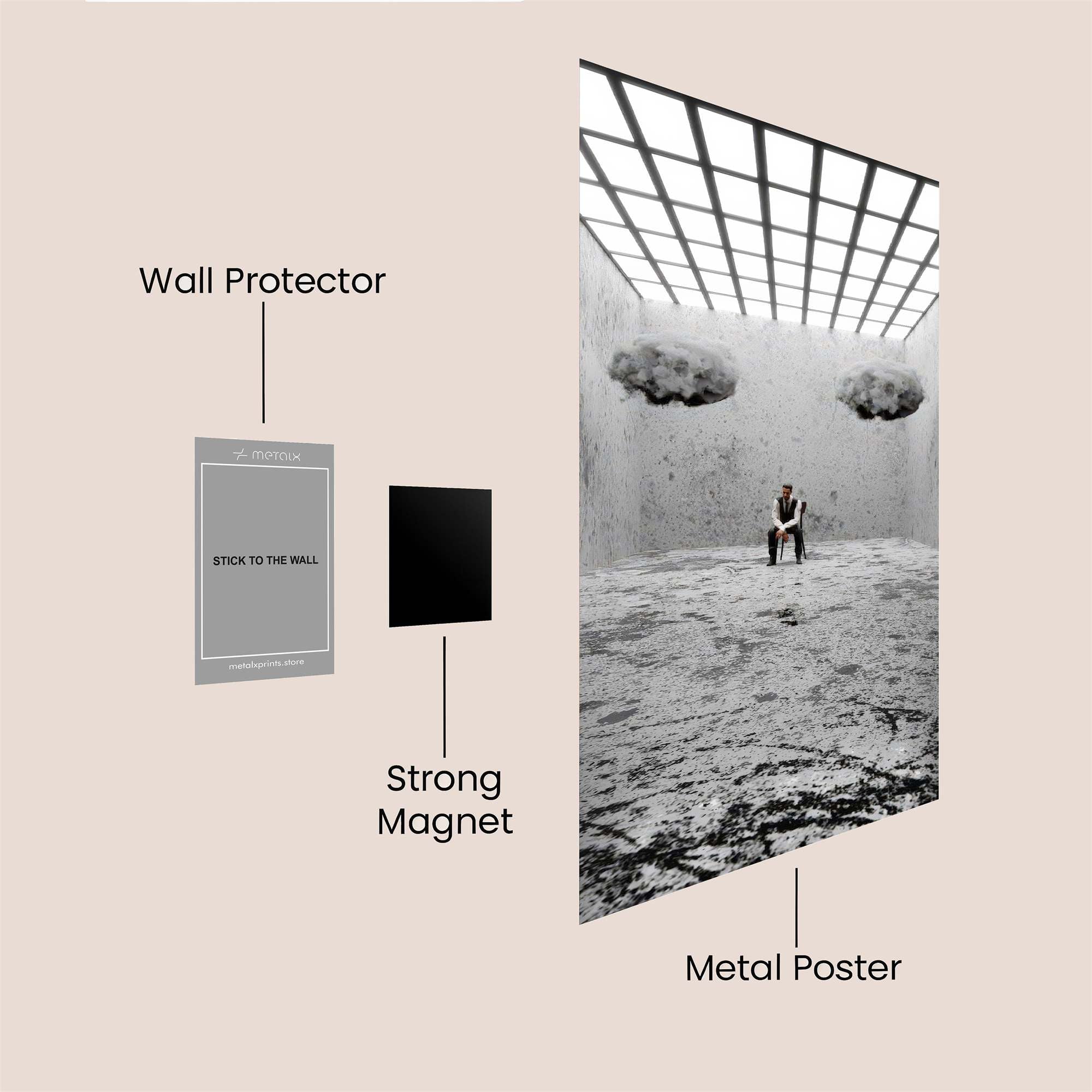 Cloudy Contemplation Safe Wall Magnetic / M