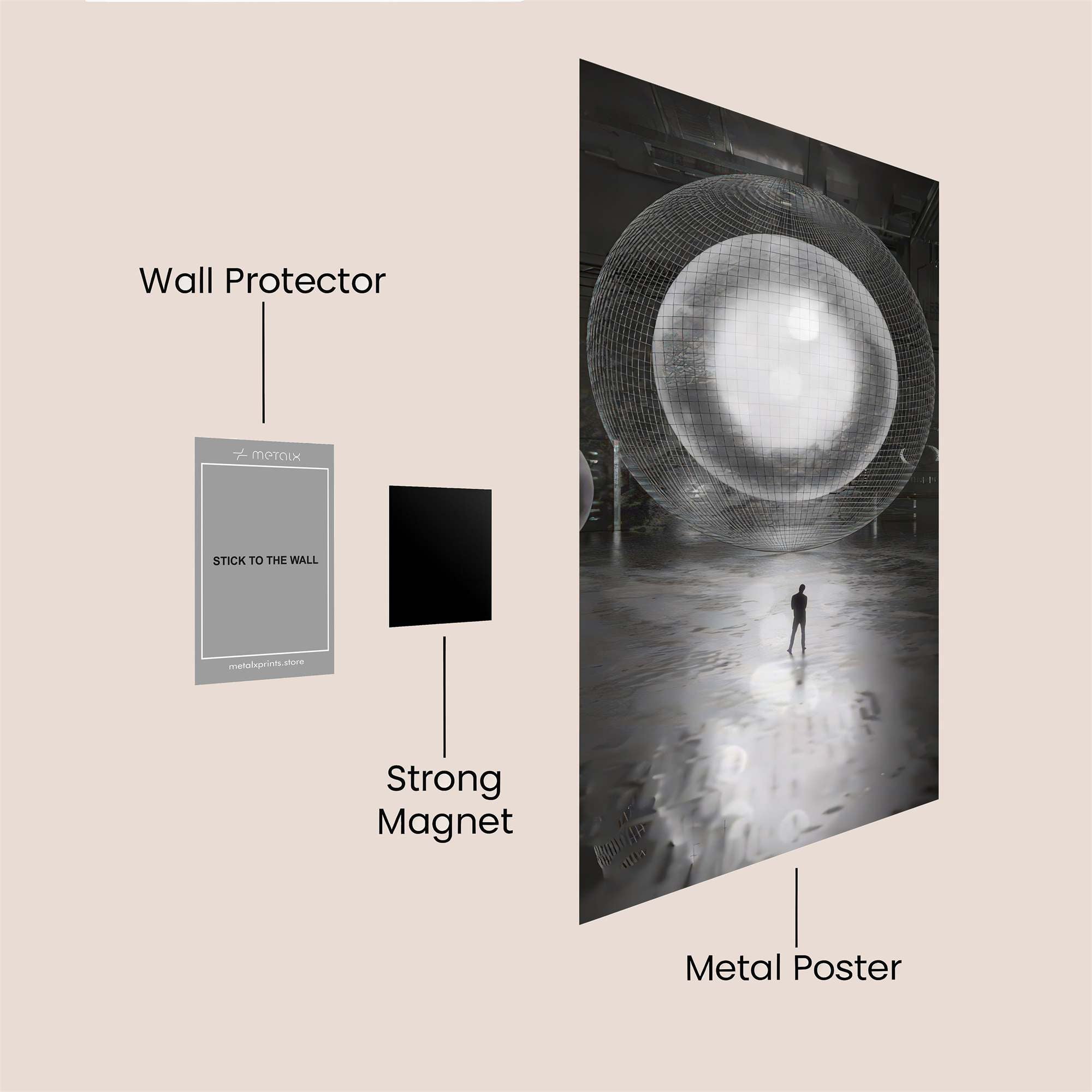 Sphere Solitude Safe Wall Magnetic / M