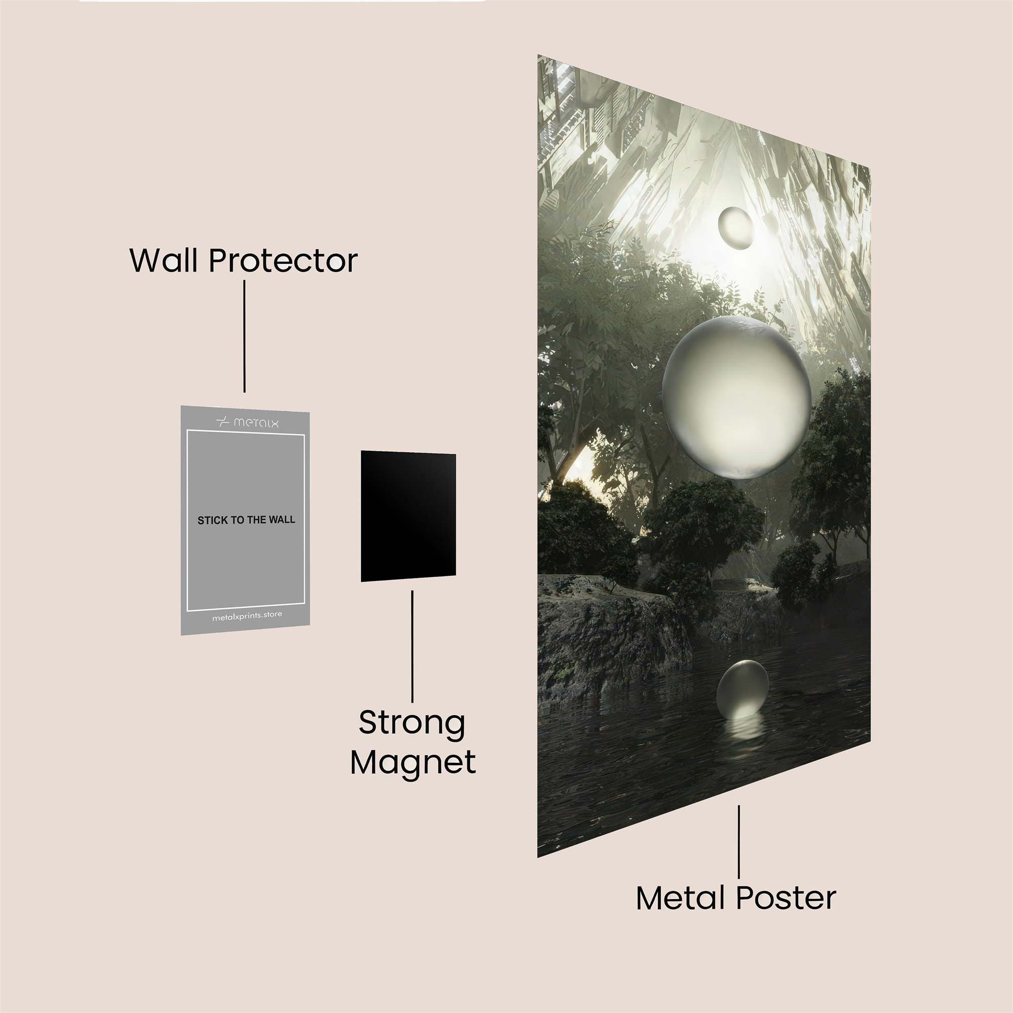 Spheres Serene Safe Wall Magnetic / M