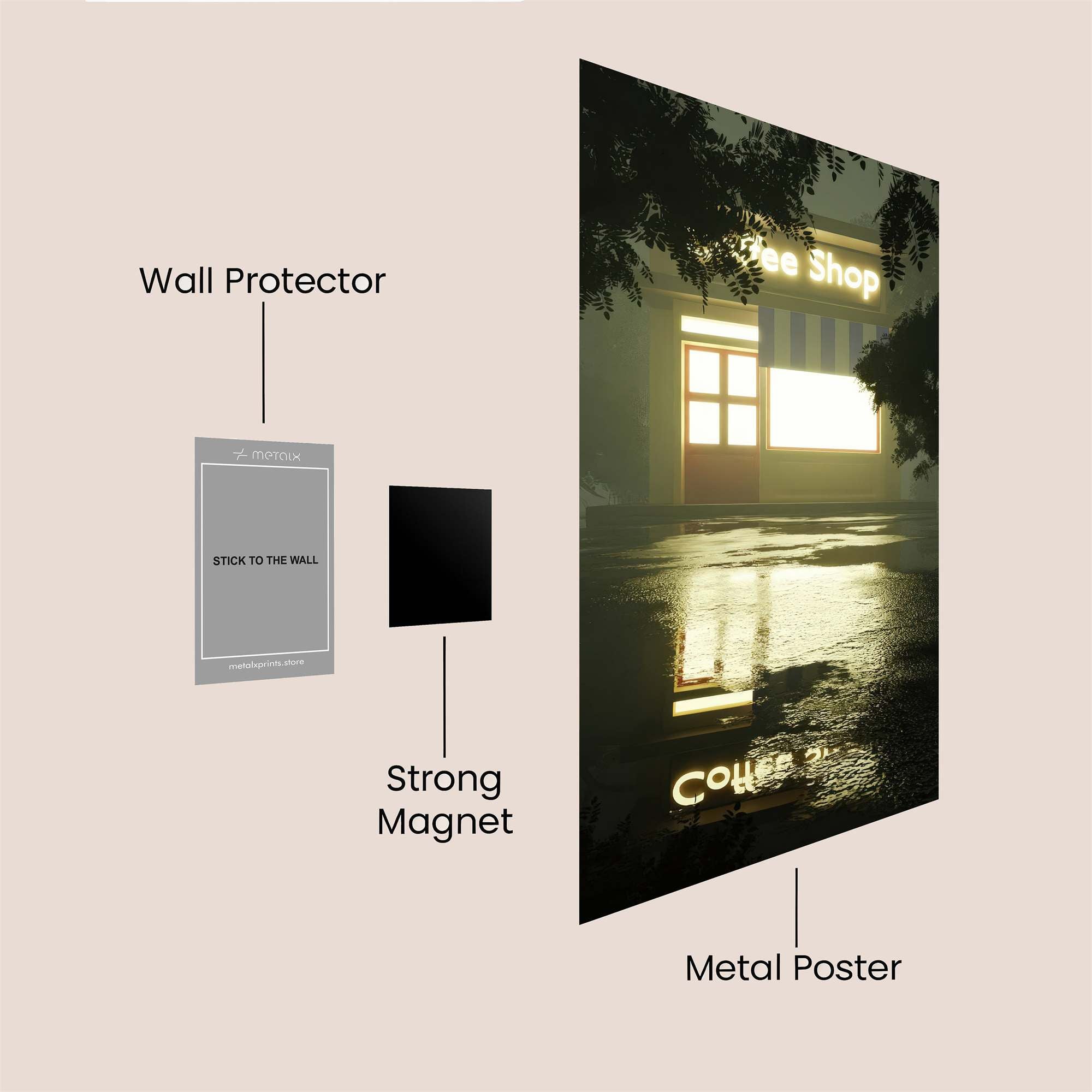 Coffee Shop Serene Safe Wall Magnetic / M