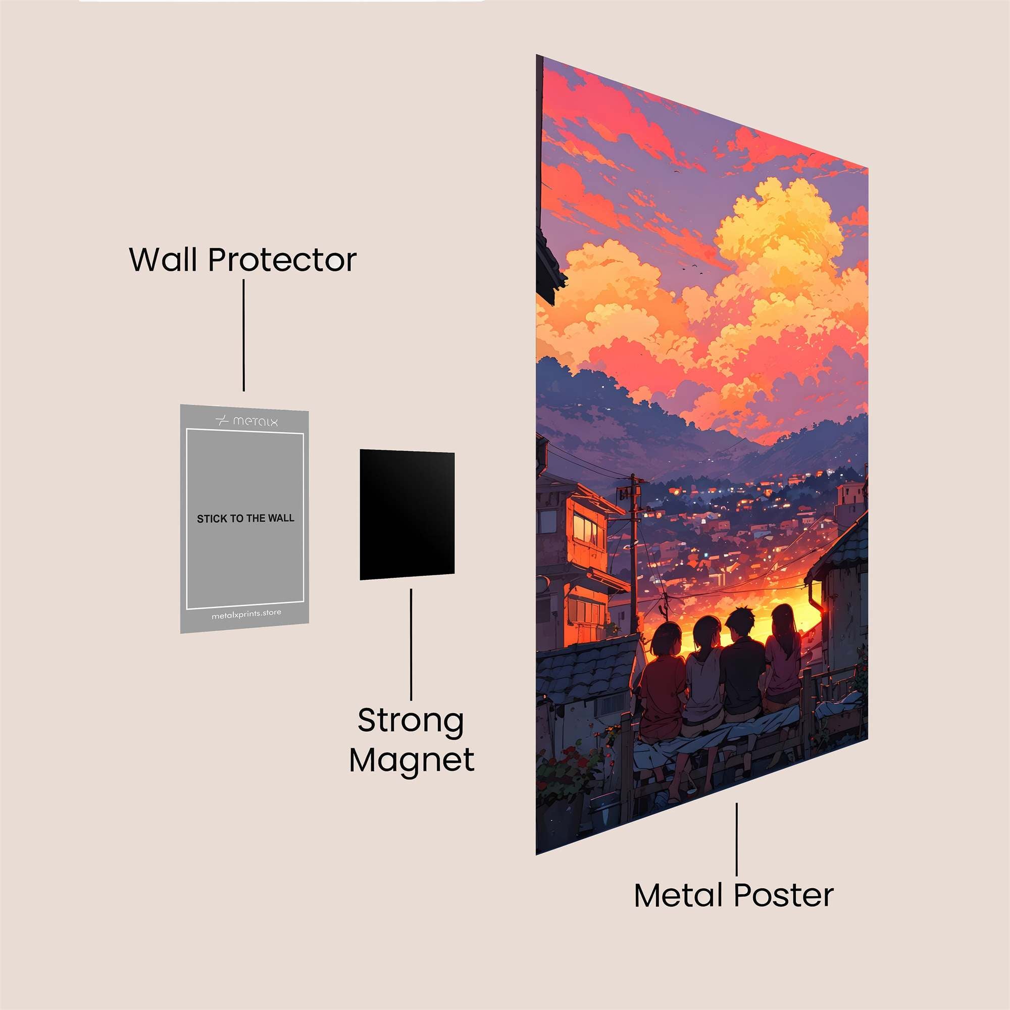 Sunset Serenity Safe Wall Magnetic / M
