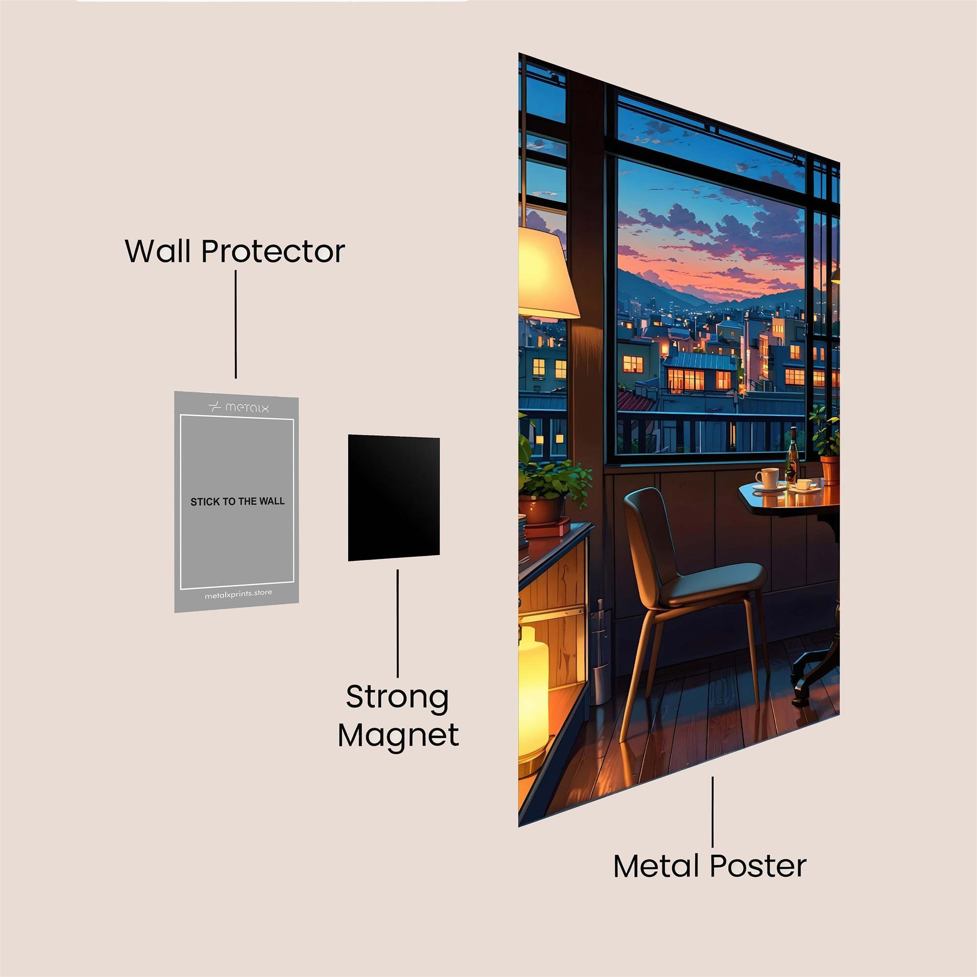 Sunset Serenity Safe Wall Magnetic / M