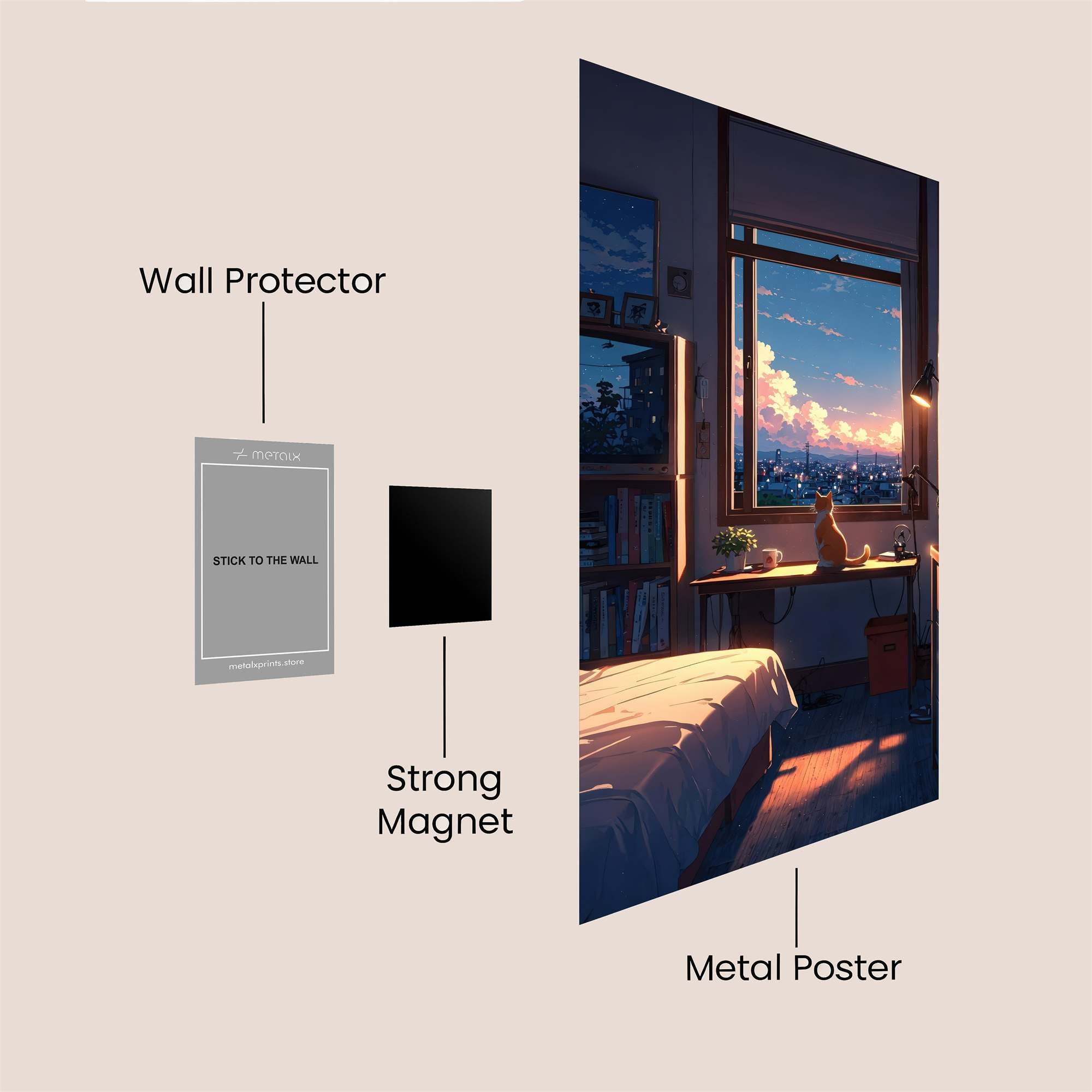 Cat Serenity Safe Wall Magnetic / M