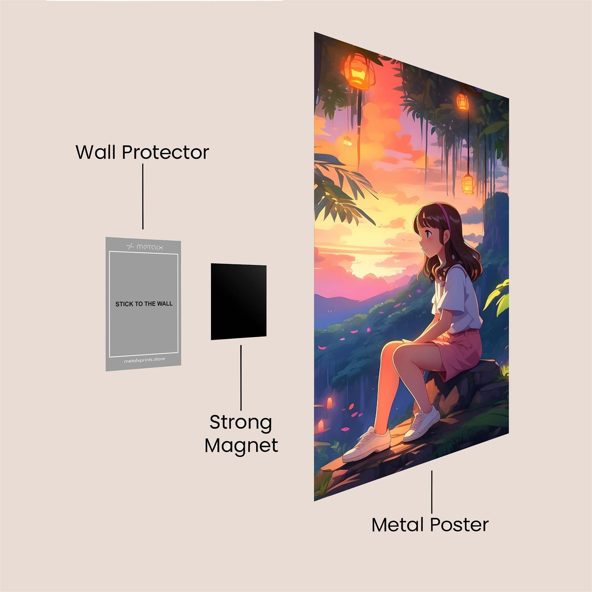 Sunset Serenity Safe Wall Magnetic / M