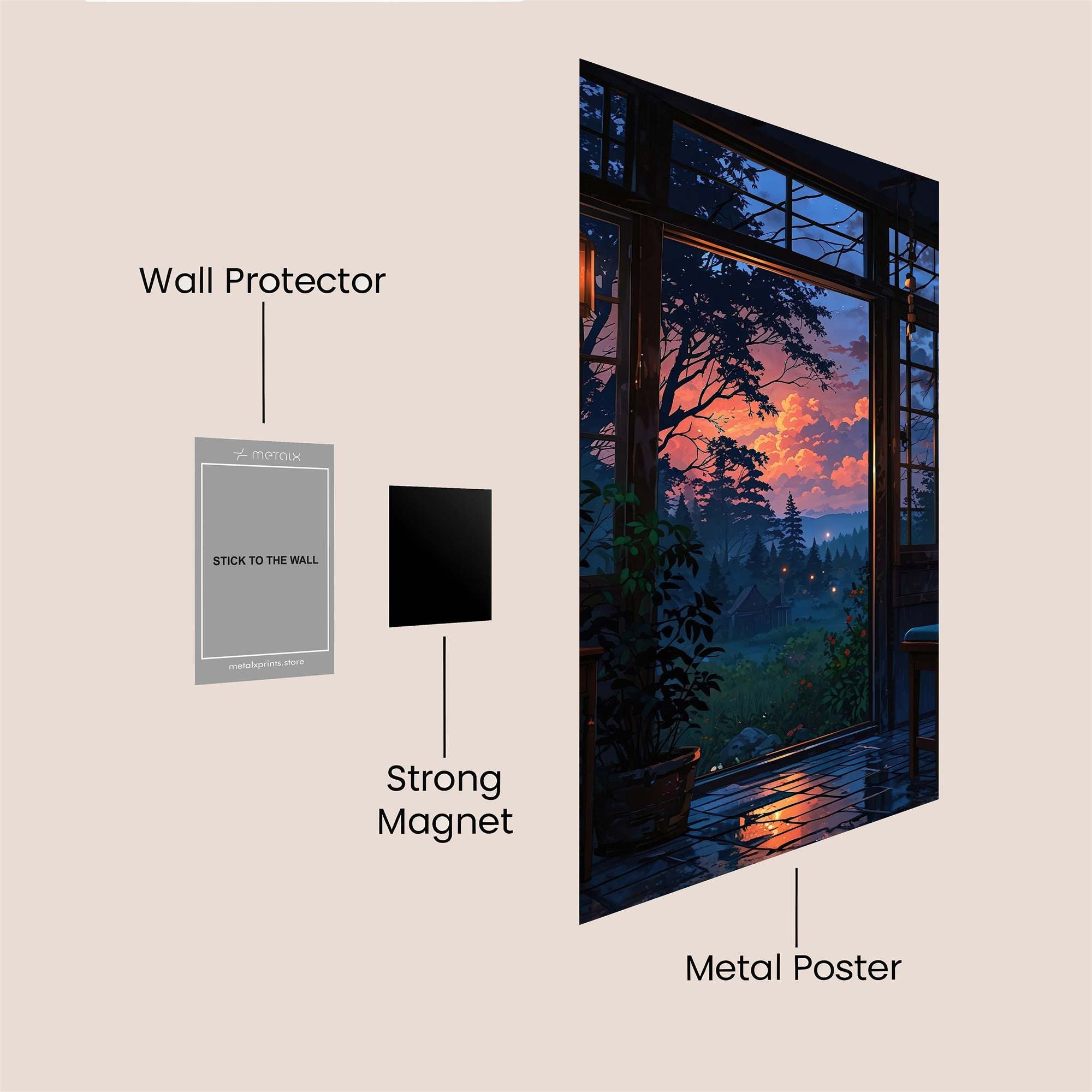 Sunset Serenity Safe Wall Magnetic / M