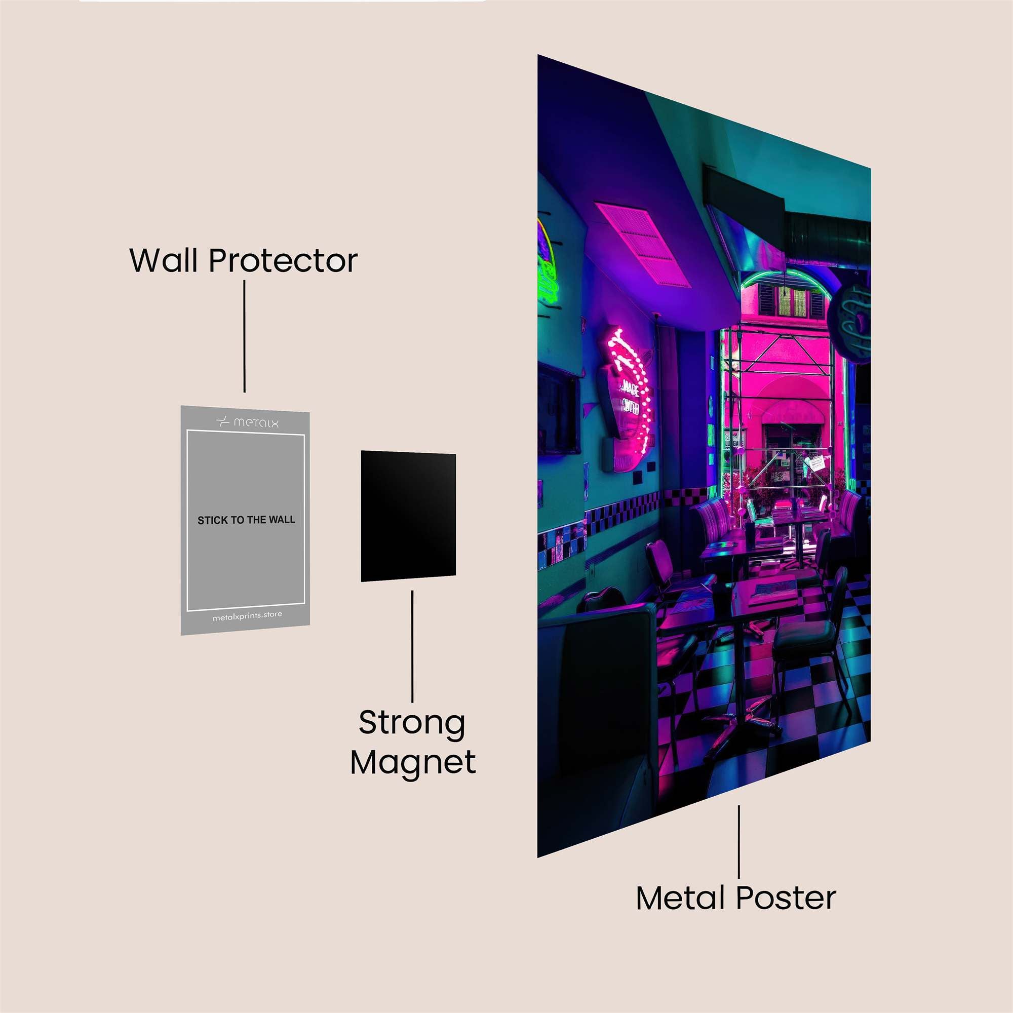 Neon Diner Safe Wall Magnetic / M