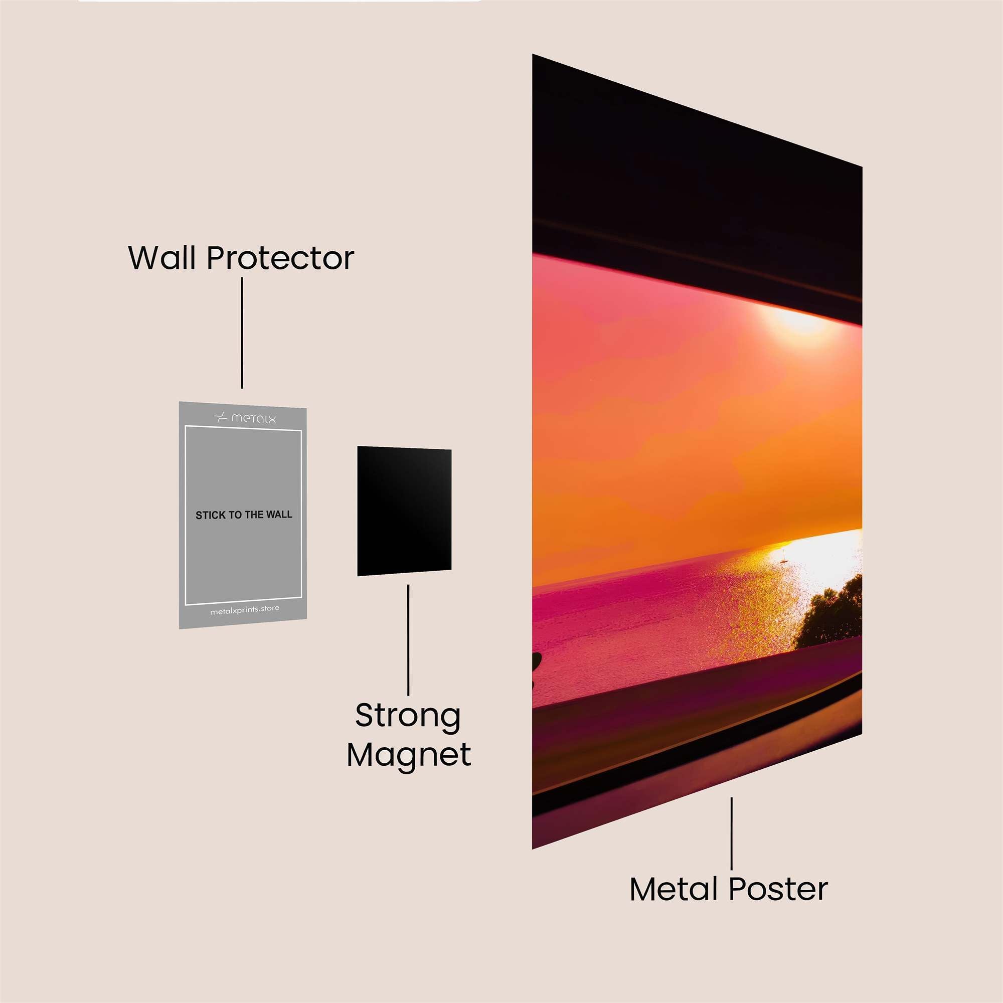 Sunset Serenity Safe Wall Magnetic / M