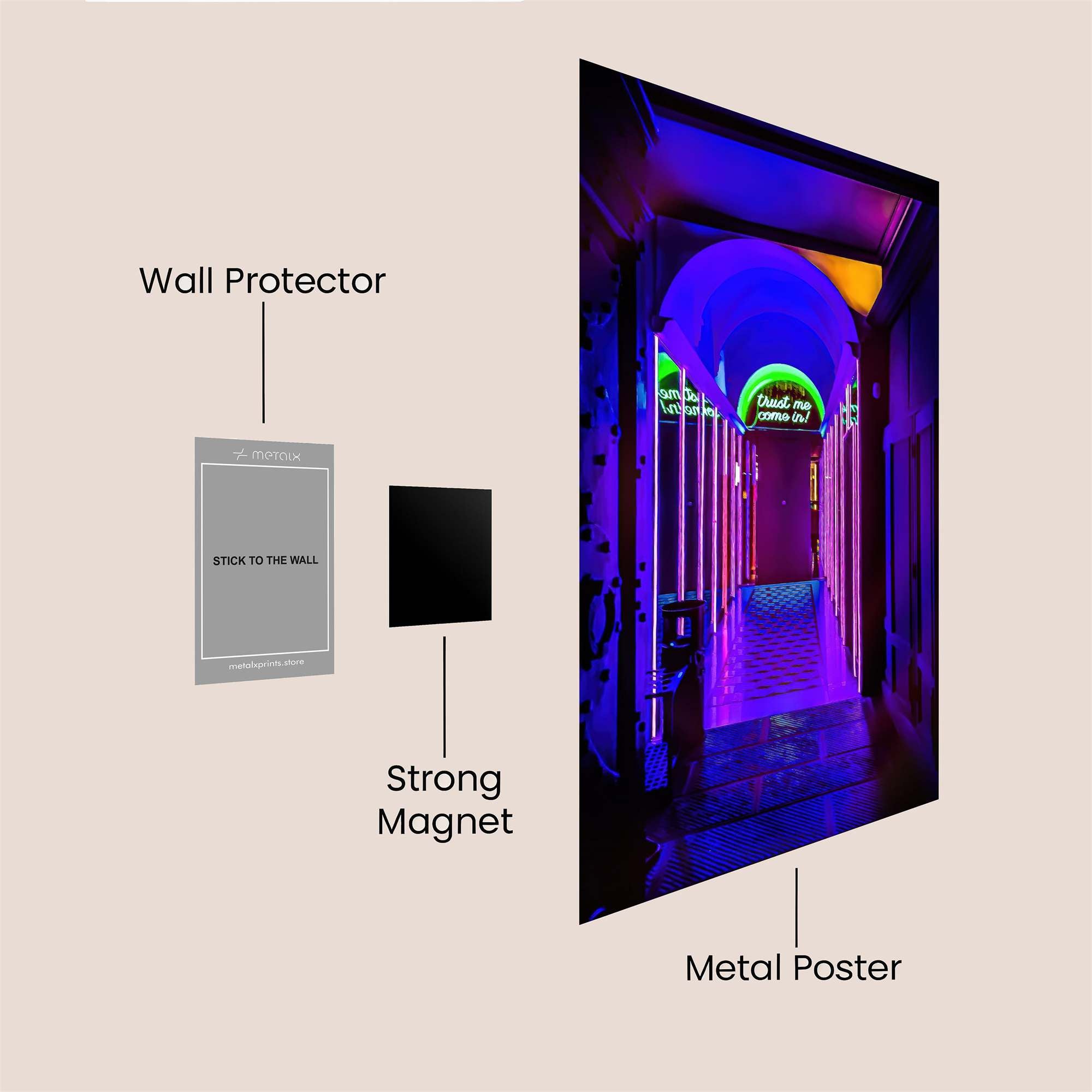 Neon Dreamscape Safe Wall Magnetic / M